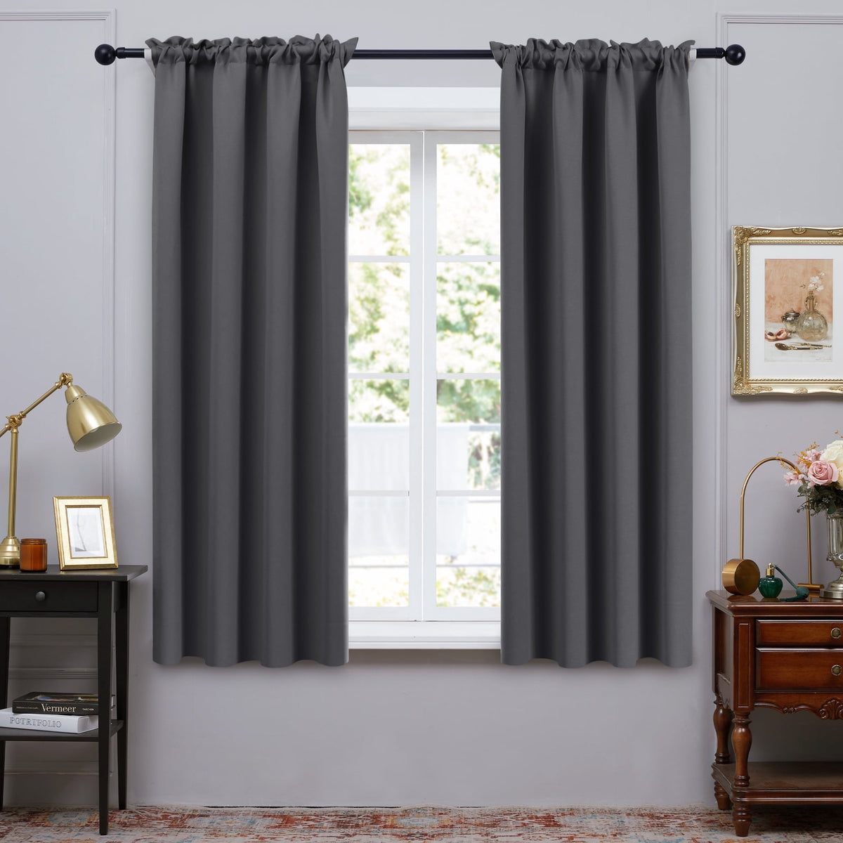 ZOPZO Curtains & Valances, Dark Gray