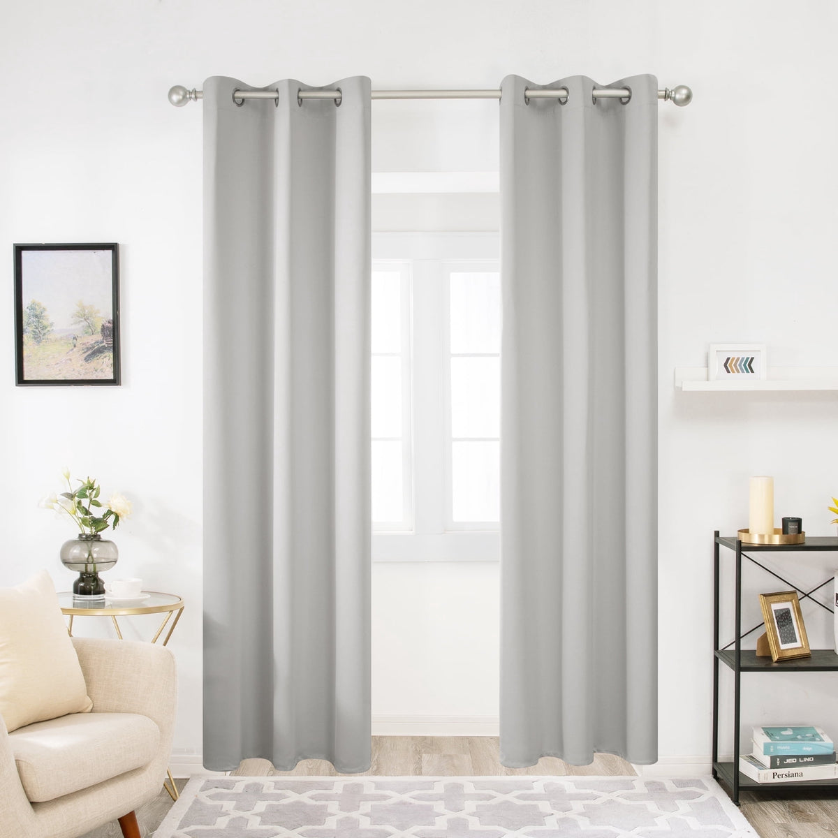 ZOPZO Curtains & Valances, Grayish White