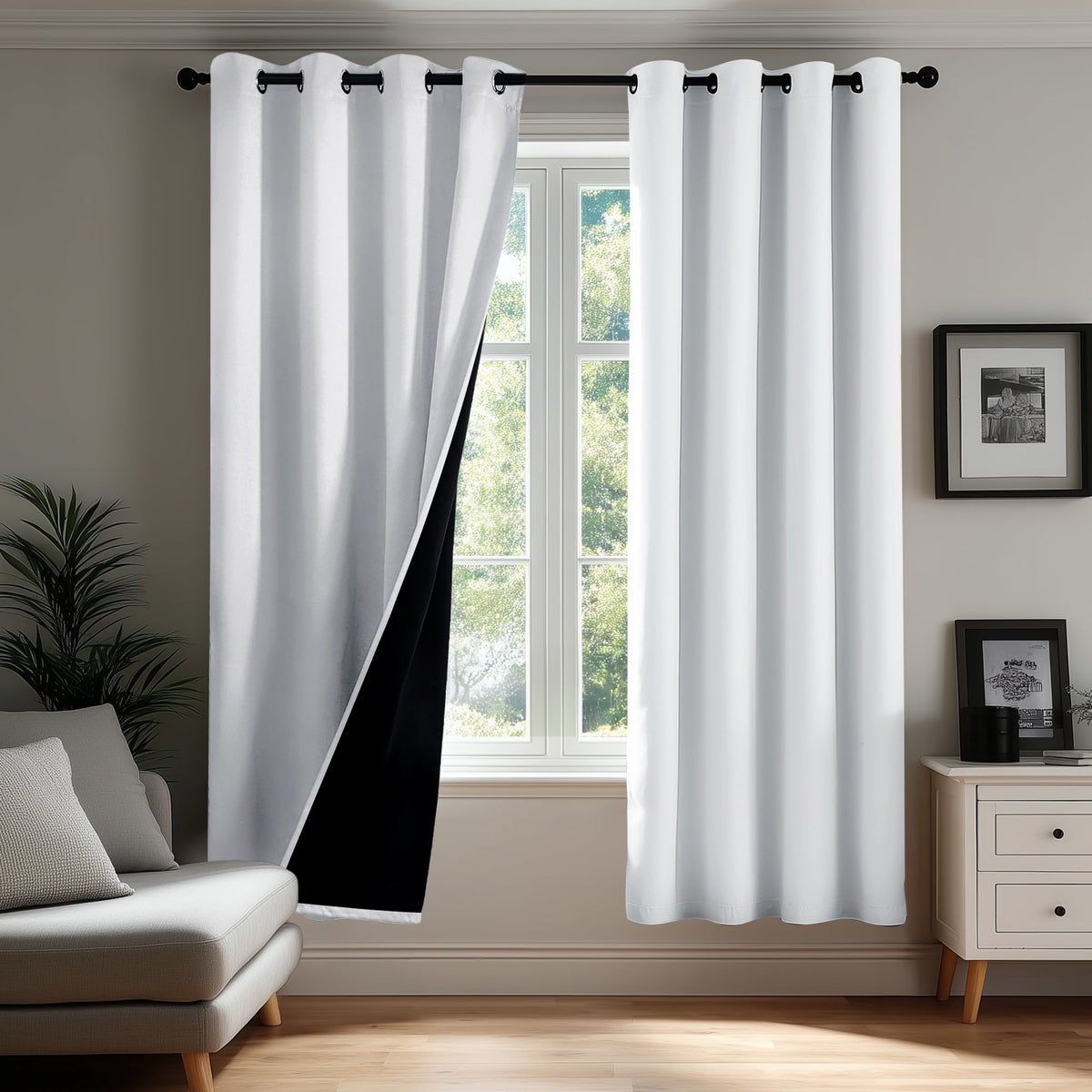ZOPZO Curtains & Valances, Bright White