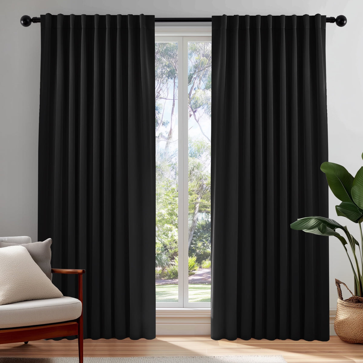 ZOPZO Curtains & Valances, Black