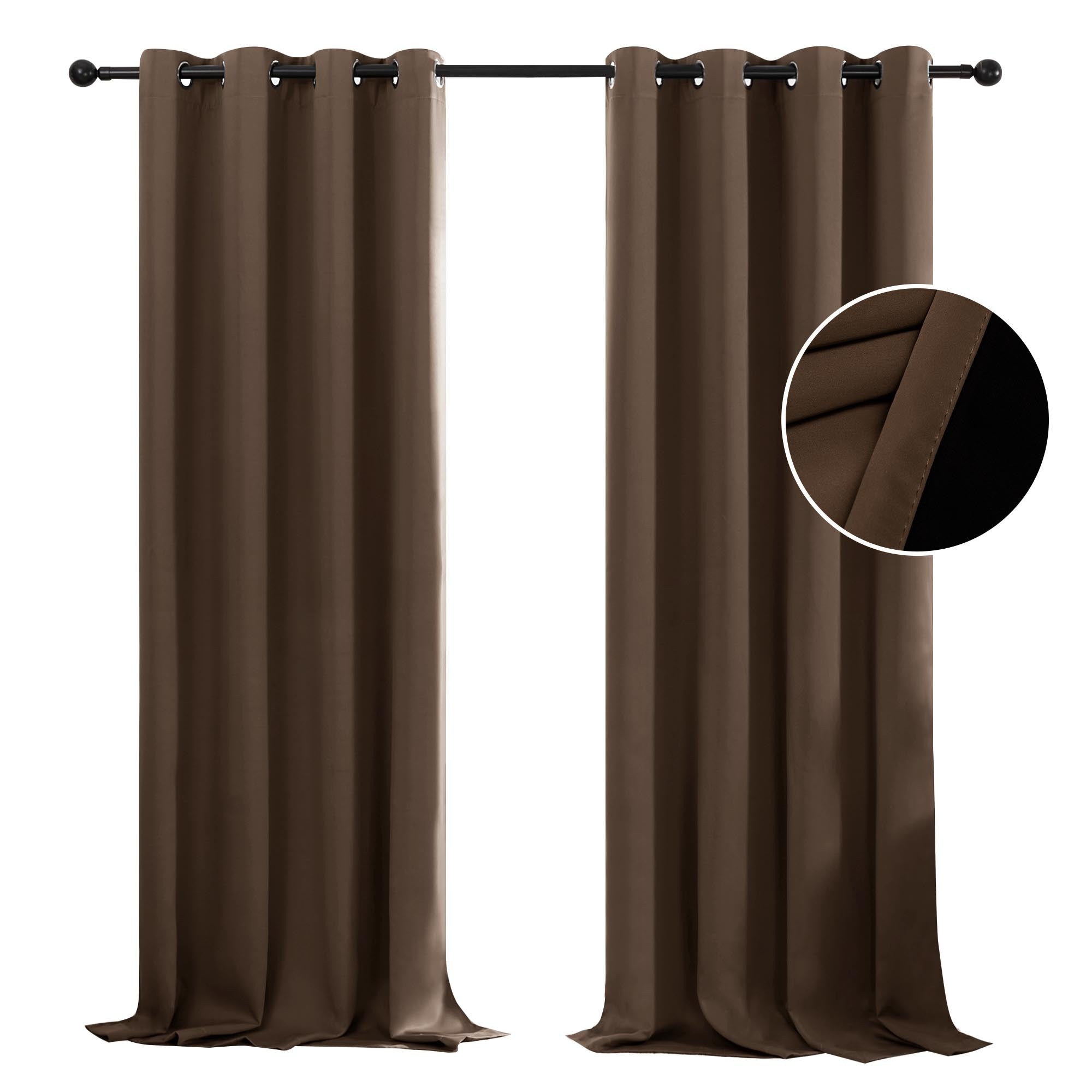 Deconovo Total Blackout Recycled Curtains Grommet 2 Panels