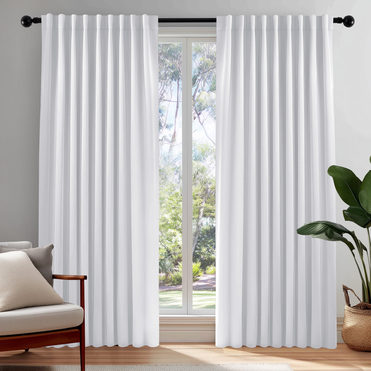 ZOPZO Curtains & Valances, Greyish White
