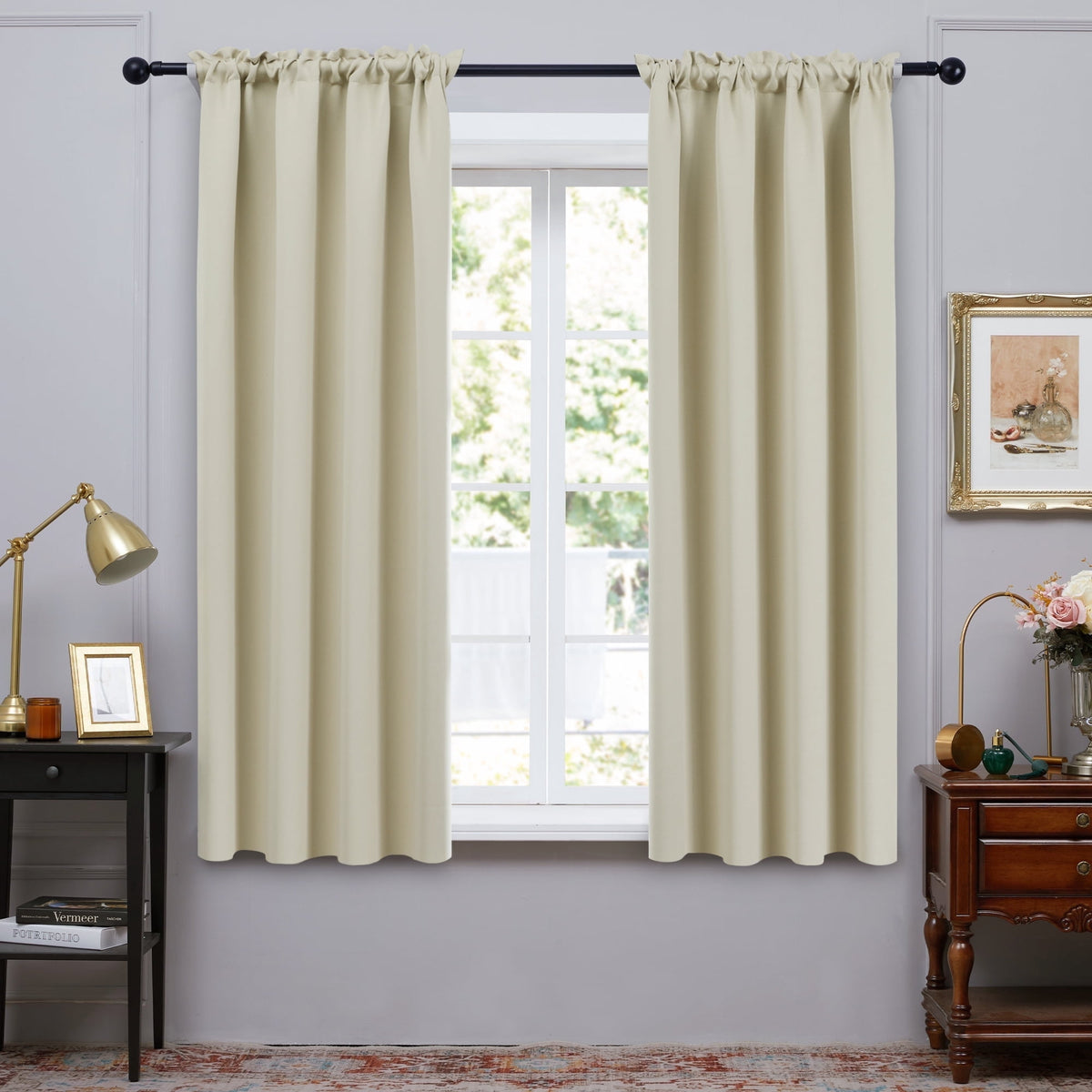 ZOPZO Curtains & Valances, Dark Beige