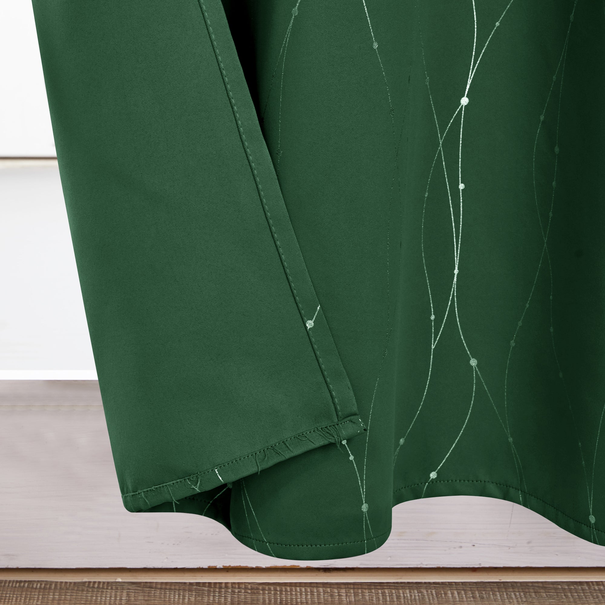 Deconovo Wave Line with Dots Blackout Curtains, 42-Inch Wide, 2 Panels
