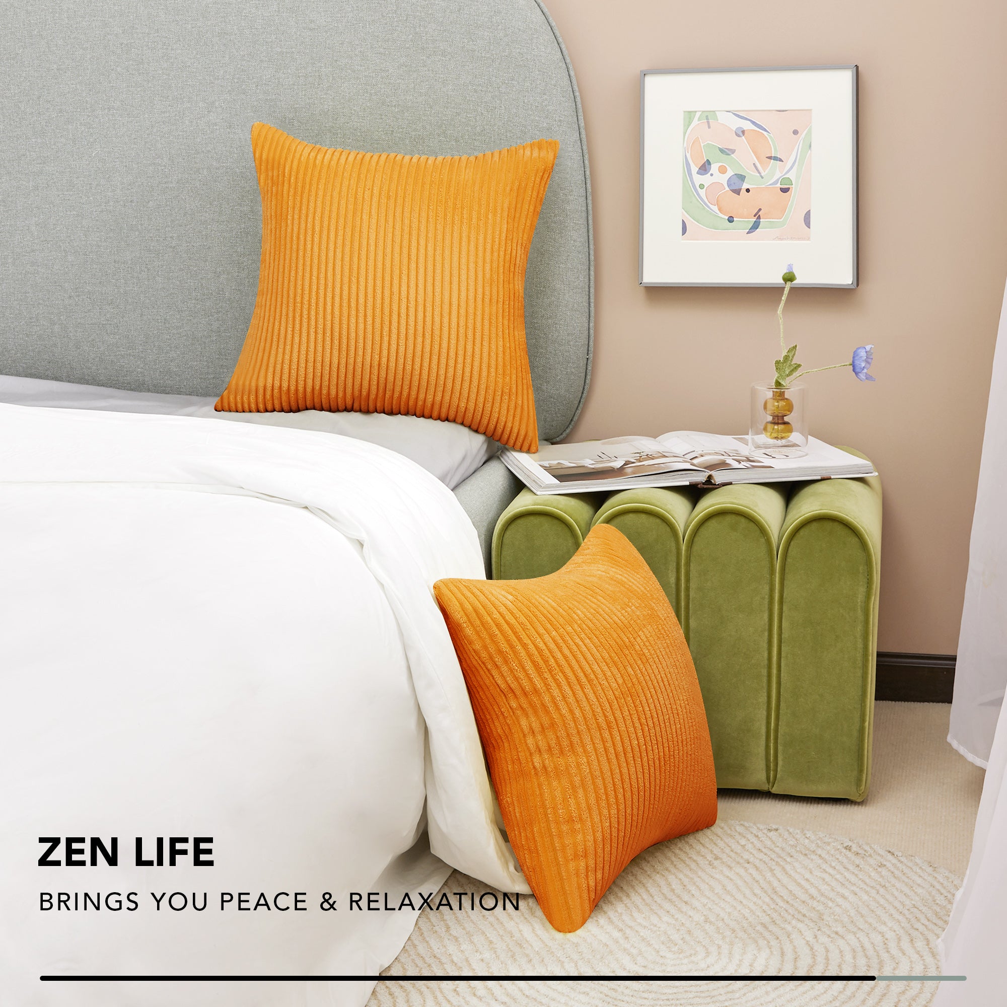 Deconovo Corduroy Throw Pillow Covers 2-Pack – Soft & Durable