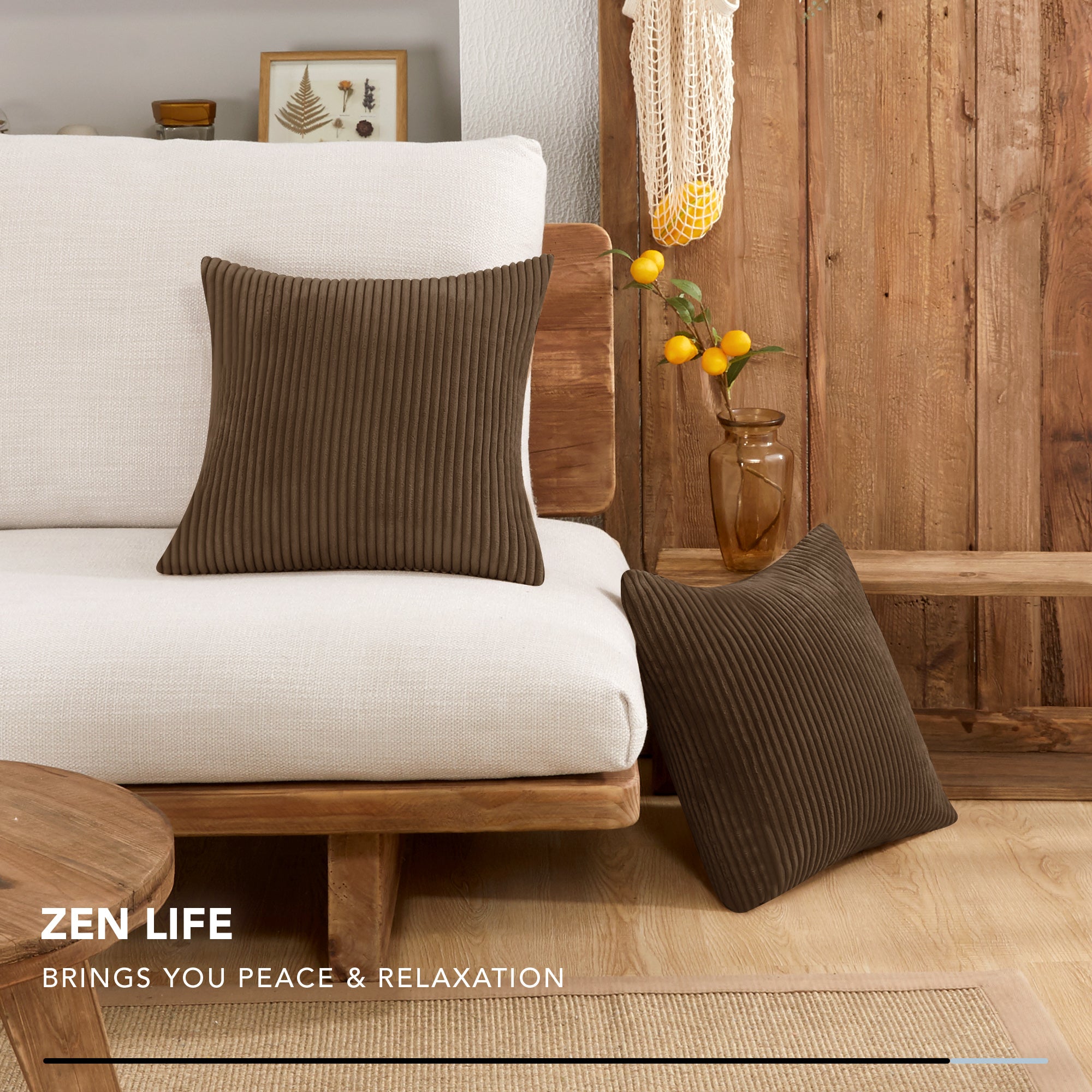 Deconovo Corduroy Throw Pillow Covers 2-Pack – Soft & Durable