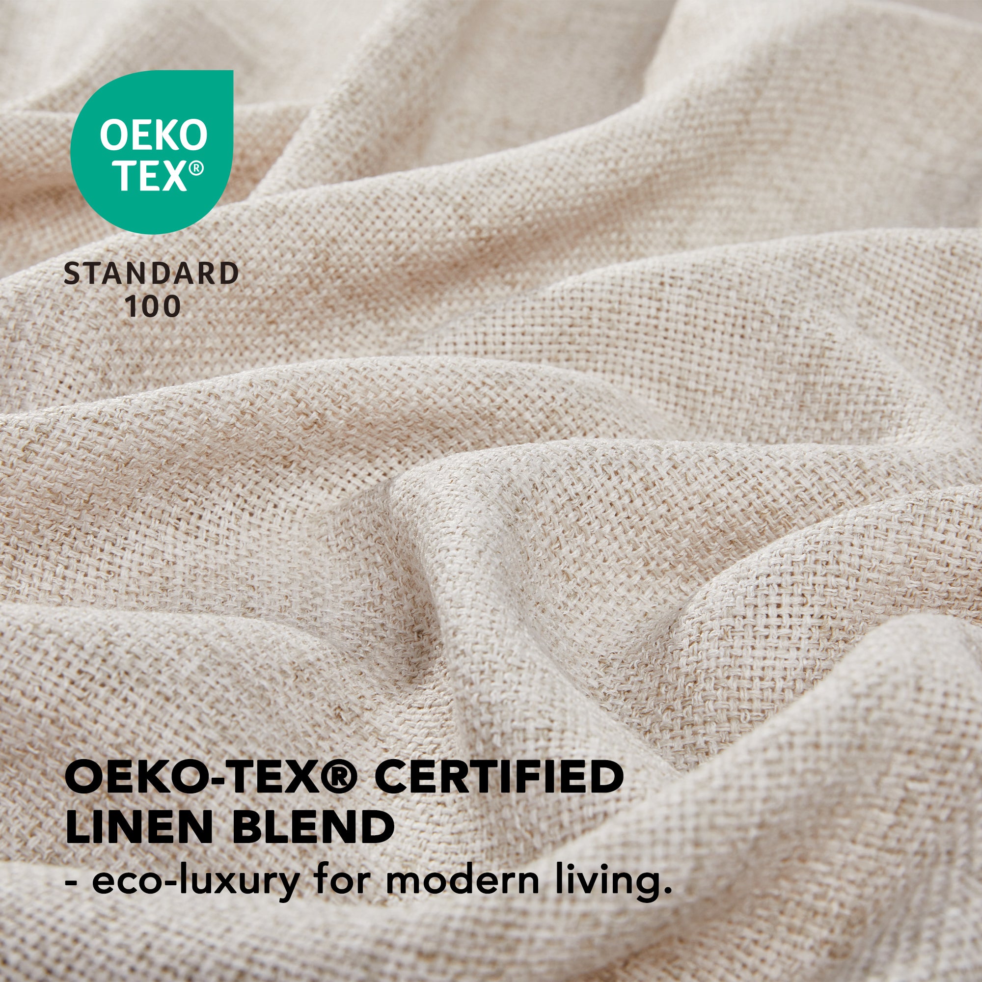 Deconovo Living Room and Bedroom Window Treatment in Soft Faux Linen with Light Filtering Design, 2 Panels