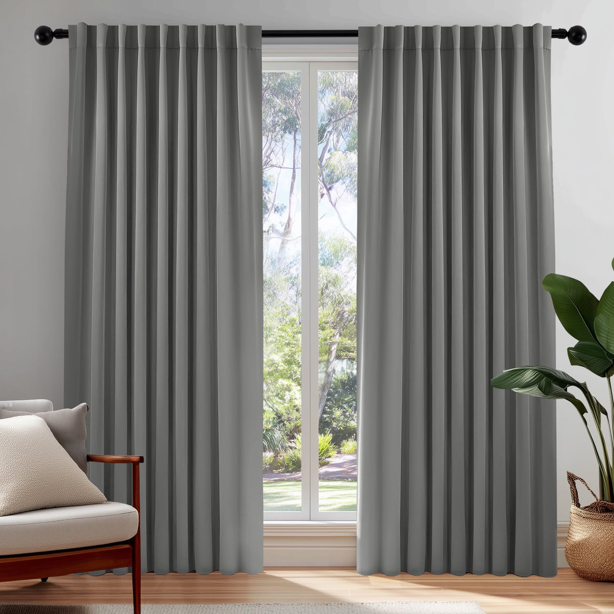 ZOPZO Curtains & Valances, Light Gray
