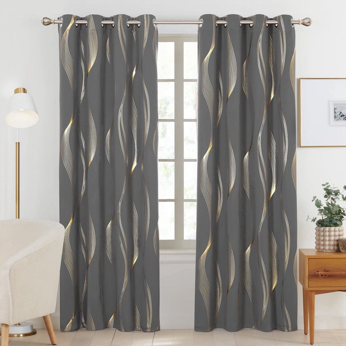 ZOPZO Curtains & Valances, Dark Gray