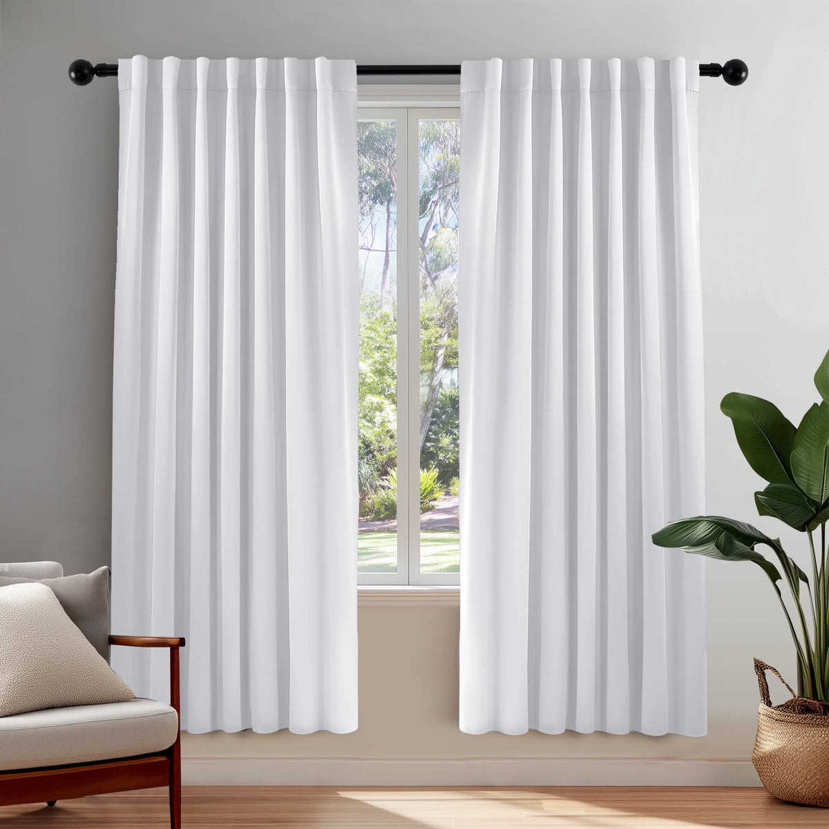 ZOPZO Curtains & Valances, Greyish White