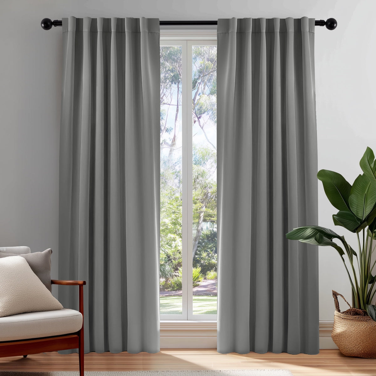 ZOPZO Curtains & Valances, Light Gray