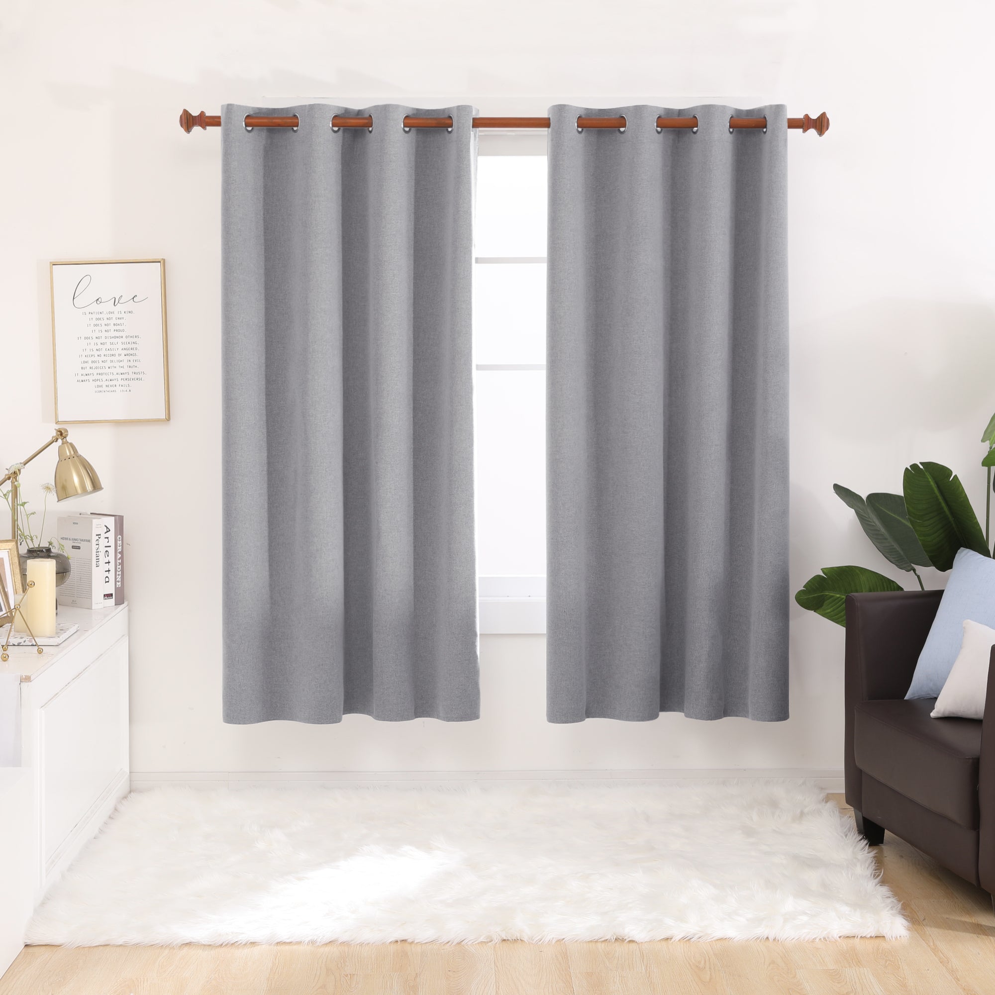 Deconovo 100% Blackout Faux Linen Curtains 2 Panels – Multiple Sizes