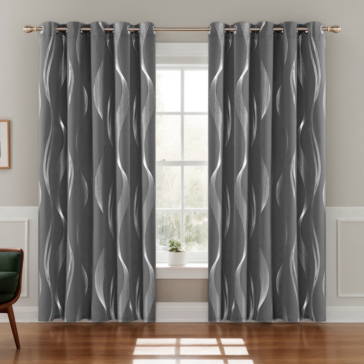 ZOPZO Curtains & Valances, Dark Gray