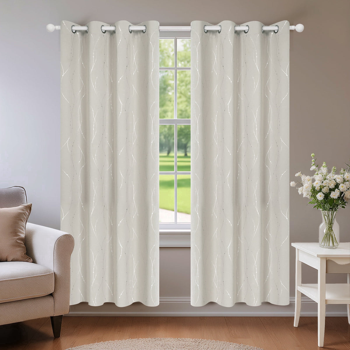 ZOPZO Curtains & Valances, Light Beige