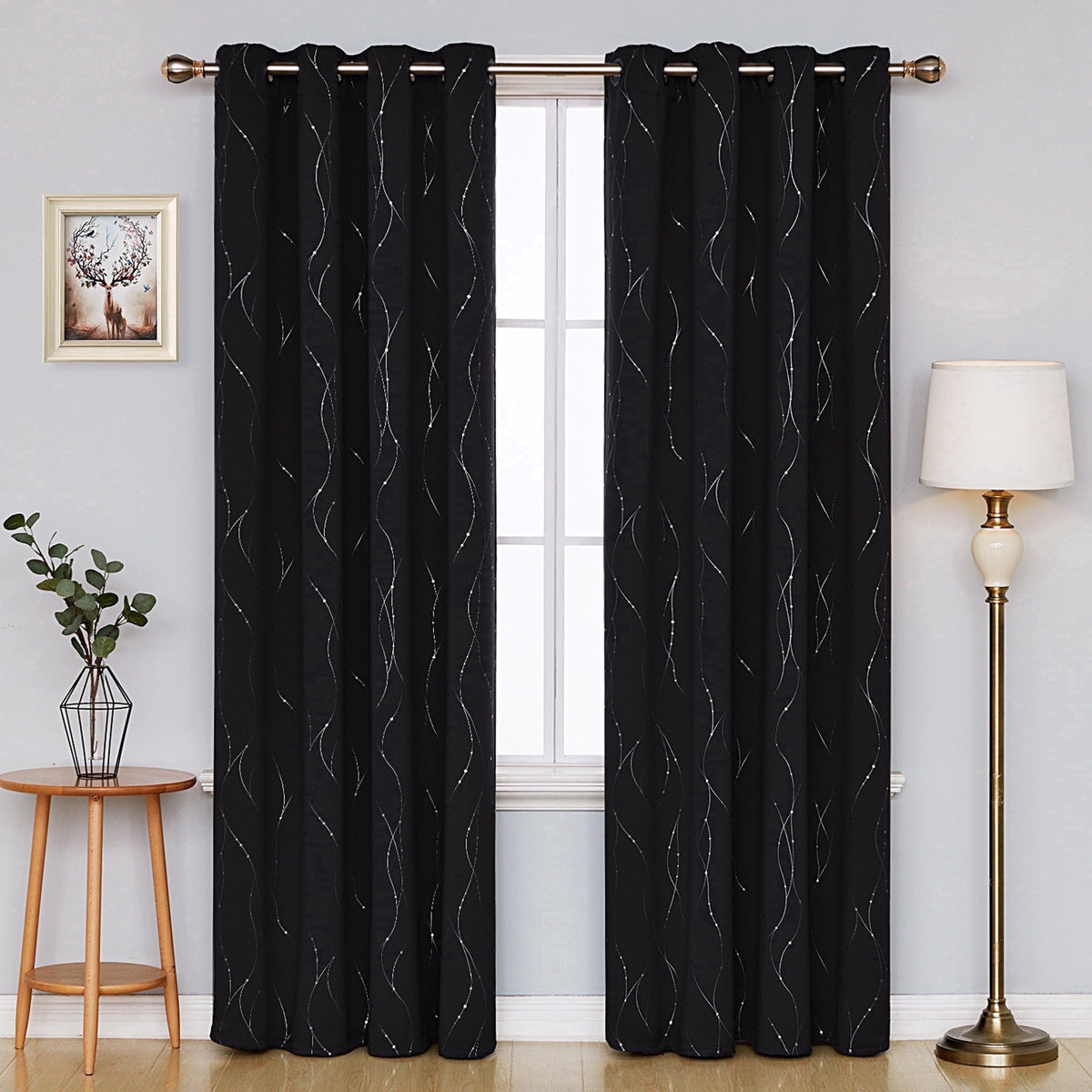 ZOPZO Curtains & Valances, Black