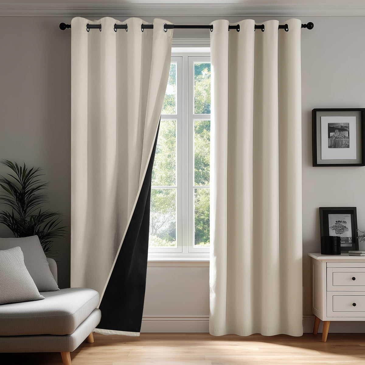 ZOPZO Curtains & Valances, Light Beige