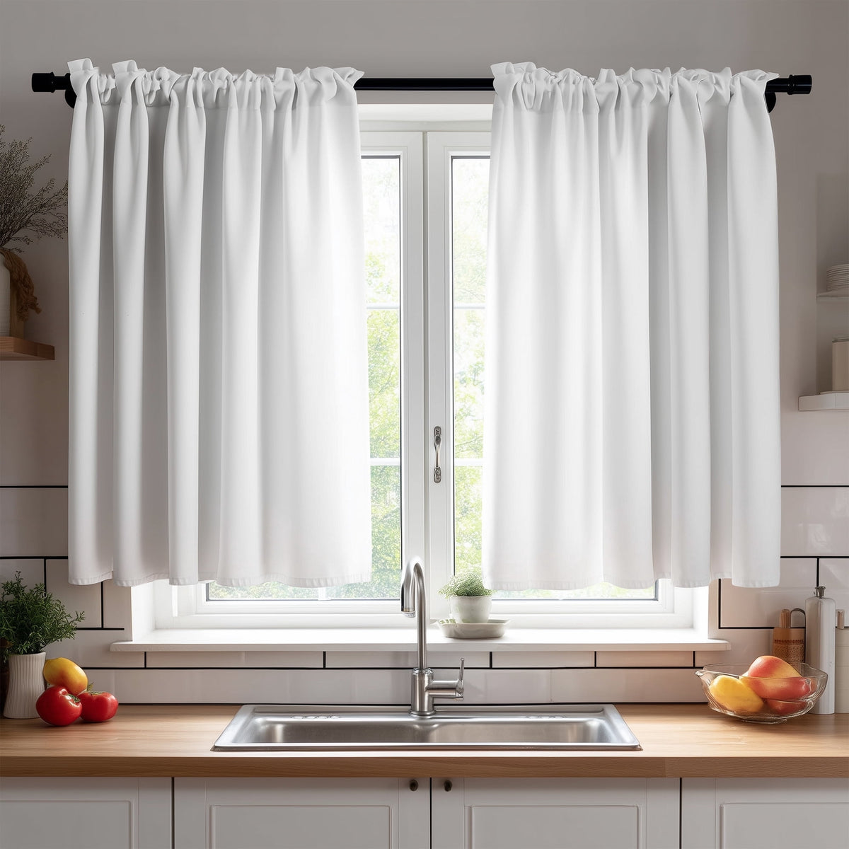 ZOPZO Curtains & Valances, Pure White