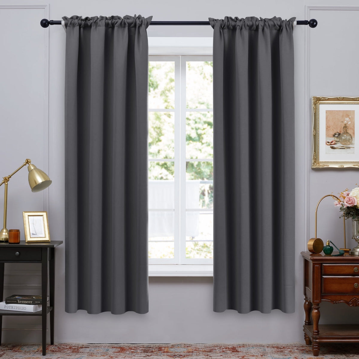 ZOPZO Curtains & Valances, Dark Gray