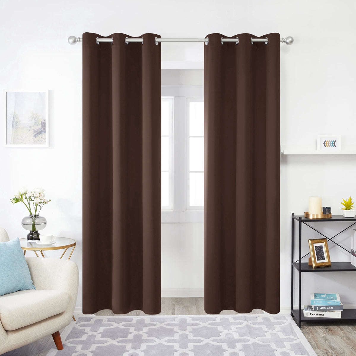 ZOPZO Curtains & Valances, Chocolate