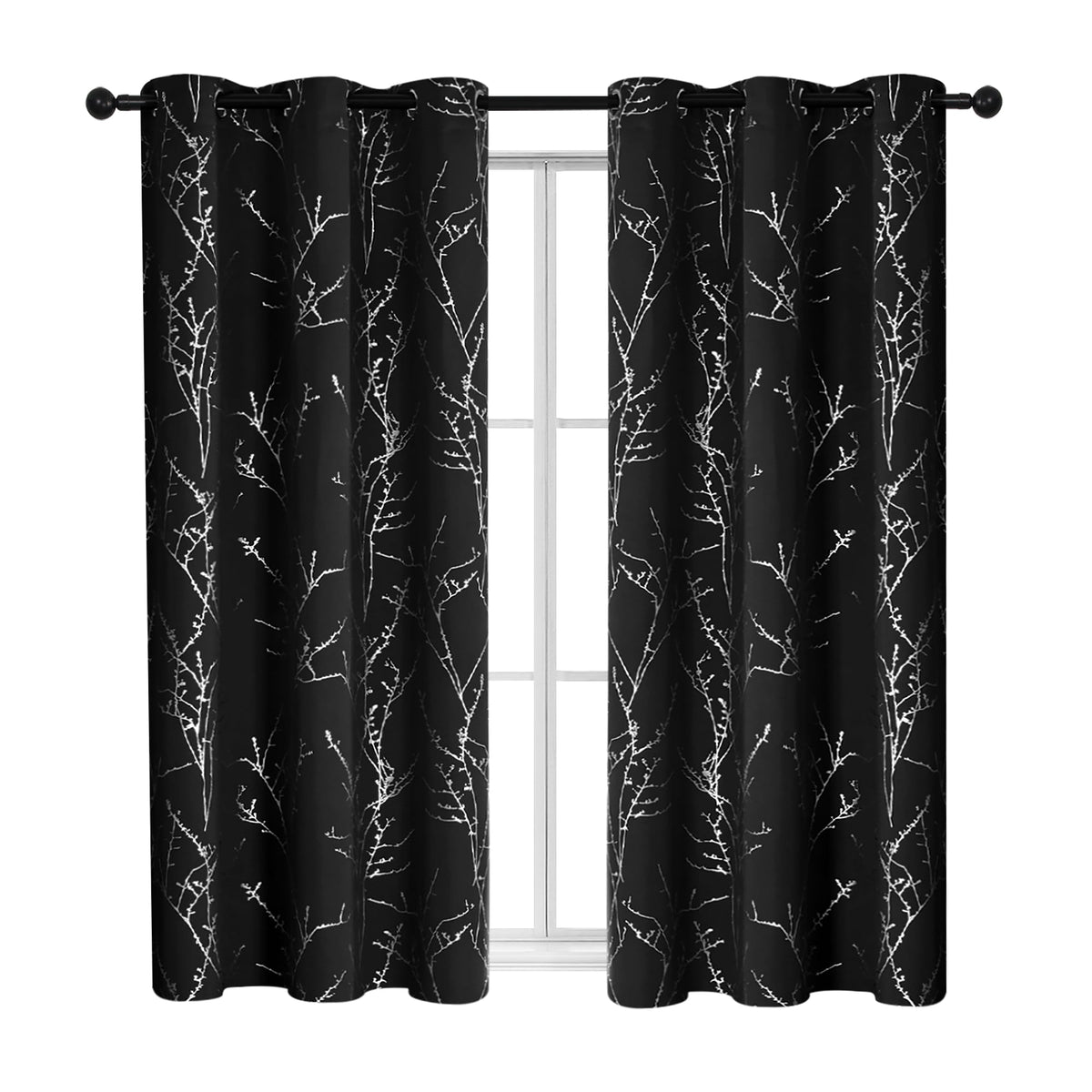 ZOPZO Curtains & Valances, Black