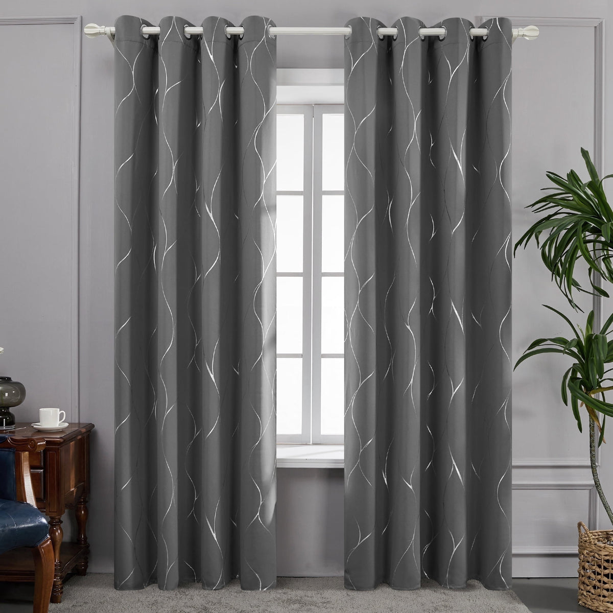 ZOPZO Curtains & Valances, Light Grey