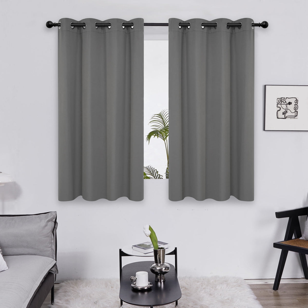ZOPZO Curtains & Valances, Light Gray