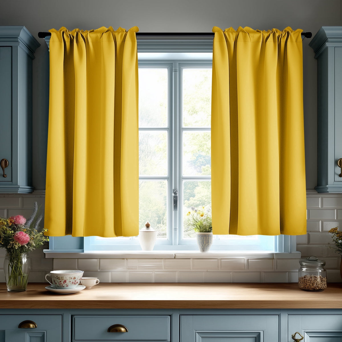 ZOPZO Curtains & Valances, Lemon Yellow
