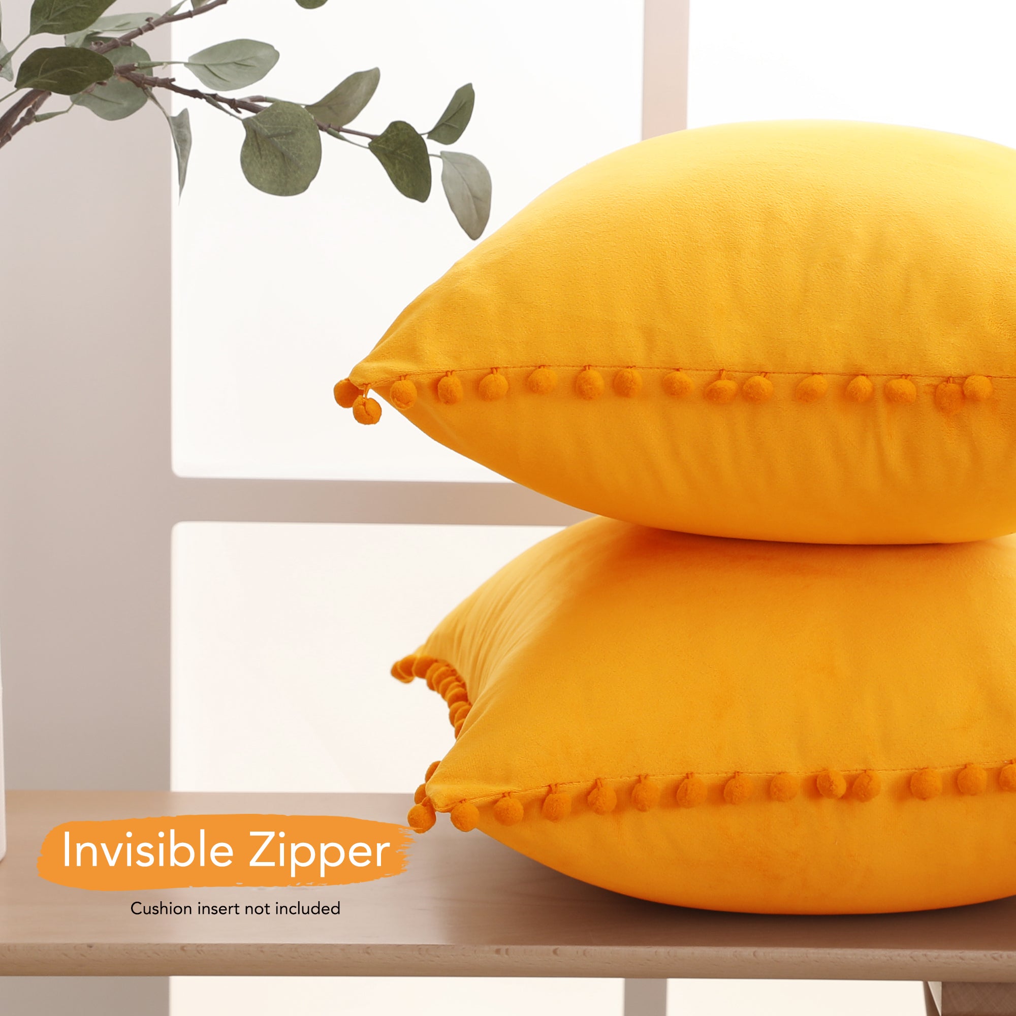 Deconovo Velvet Pom-Pom Pillow Covers 2-Pack – Multiple Sizes (Cover Only)