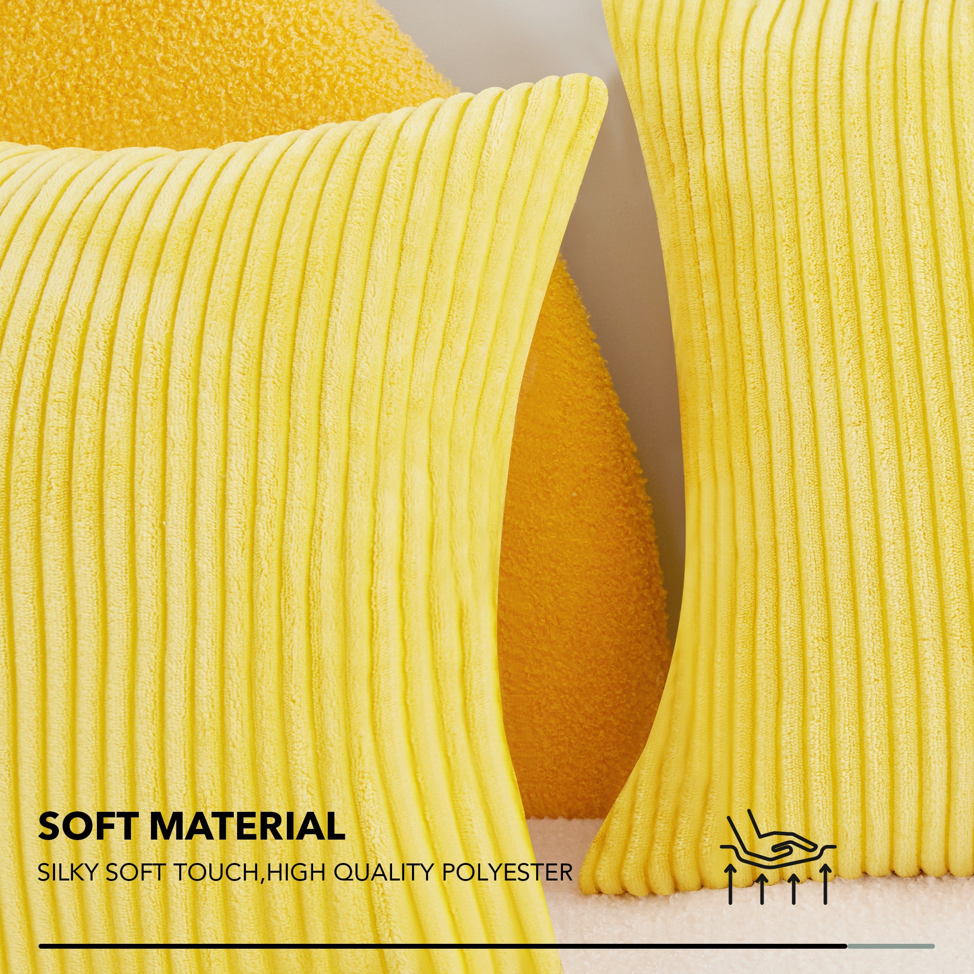 Deconovo Corduroy Throw Pillow Covers 2-Pack – Soft & Durable
