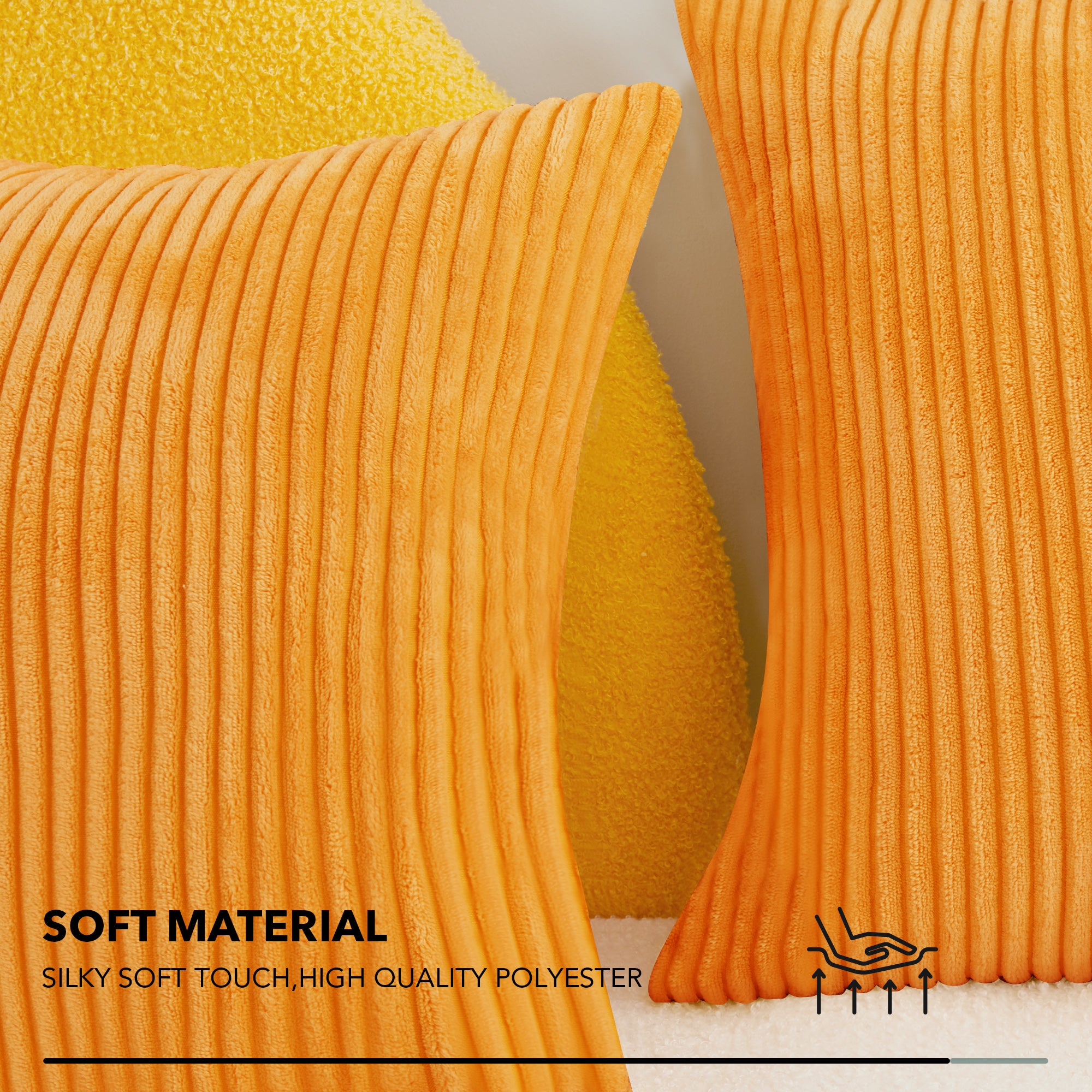 Deconovo Corduroy Throw Pillow Covers 2-Pack – Soft & Durable