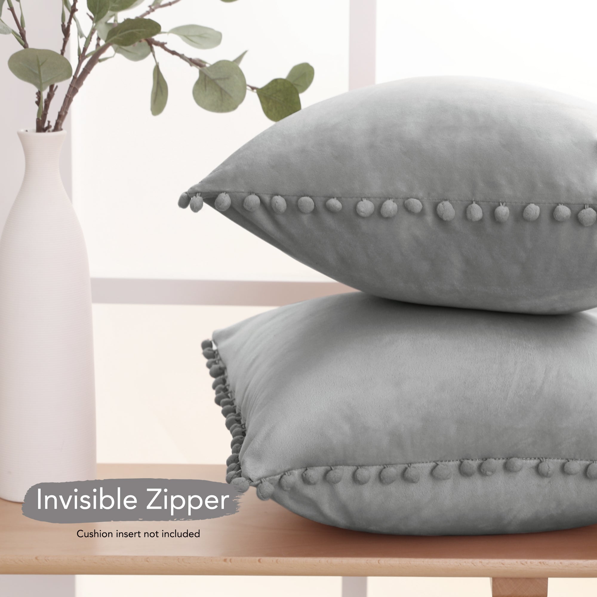 Deconovo Velvet Pom-Pom Pillow Covers 2-Pack – Multiple Sizes (Cover Only)