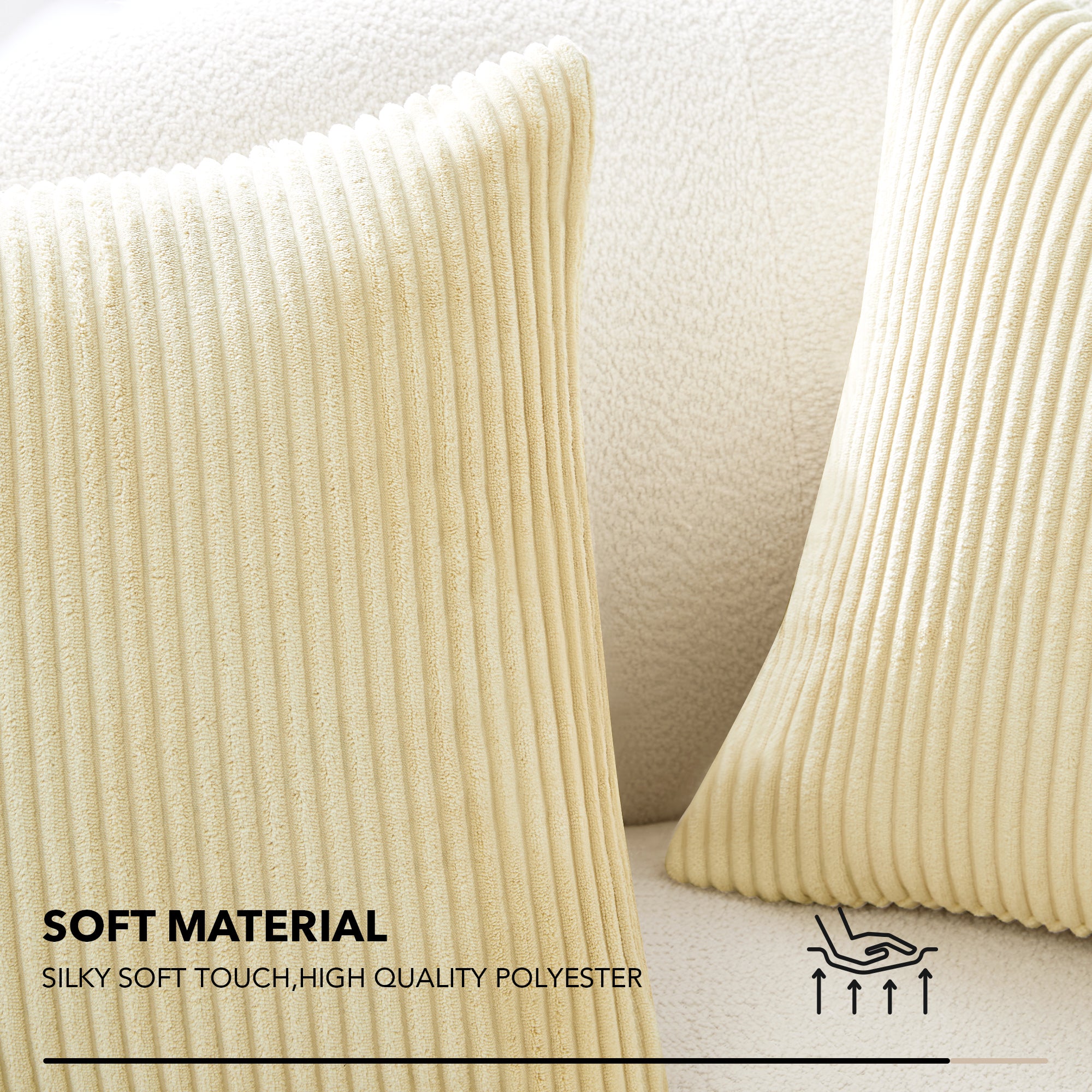 Deconovo Corduroy Throw Pillow Covers 2-Pack – Soft & Durable