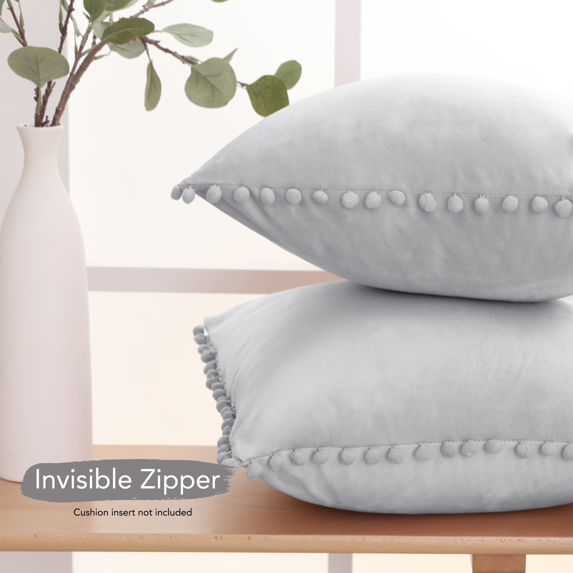 Deconovo Velvet Pom-Pom Pillow Covers 2-Pack – Multiple Sizes (Cover Only)