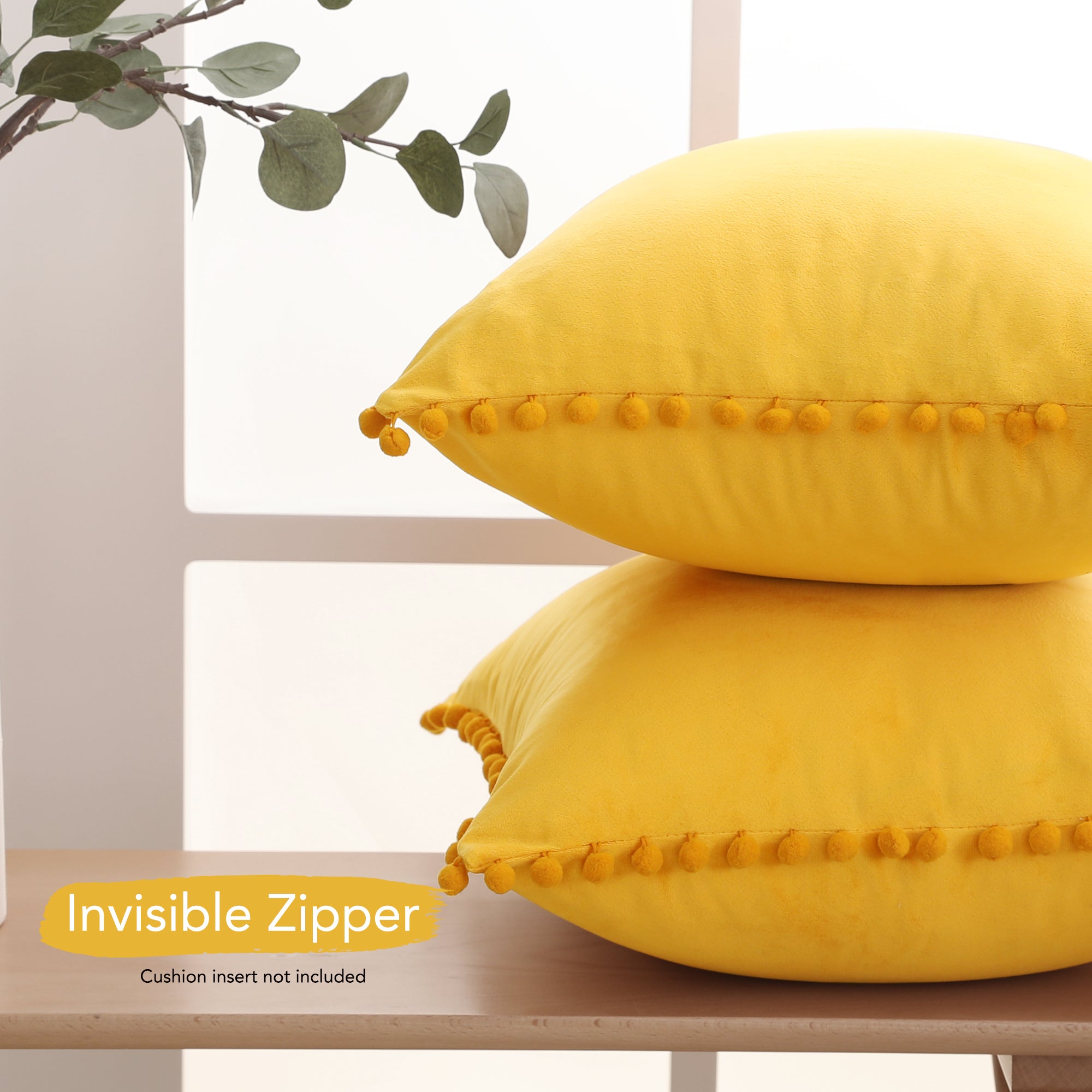 Deconovo Velvet Pom-Pom Pillow Covers 2-Pack – Multiple Sizes (Cover Only)
