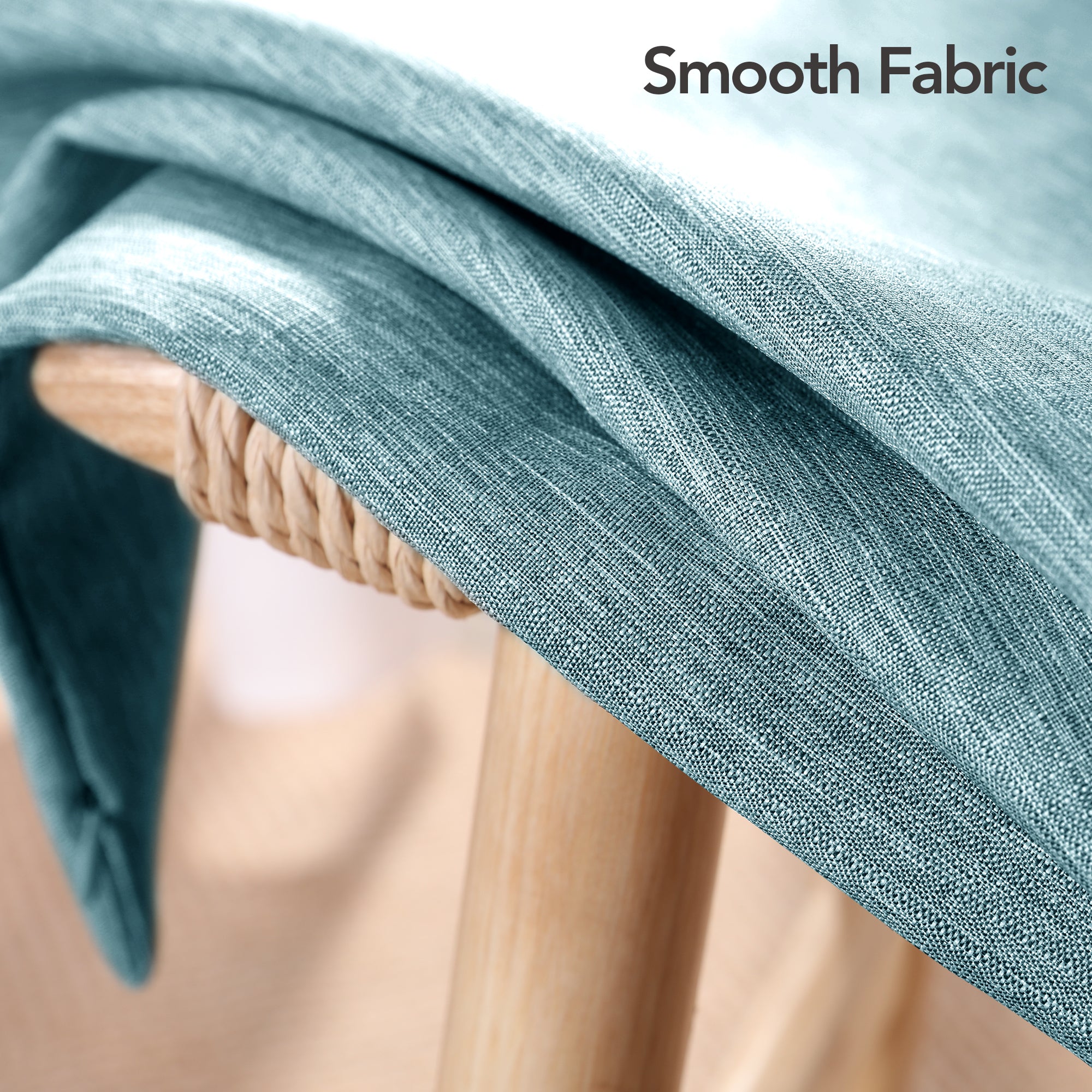 Deconovo Faux Linen Cushion Covers, Set of 2, Light Blue ¨C Eco-Friendly, Machine Washable, Decorative Pillow Covers for Sofa