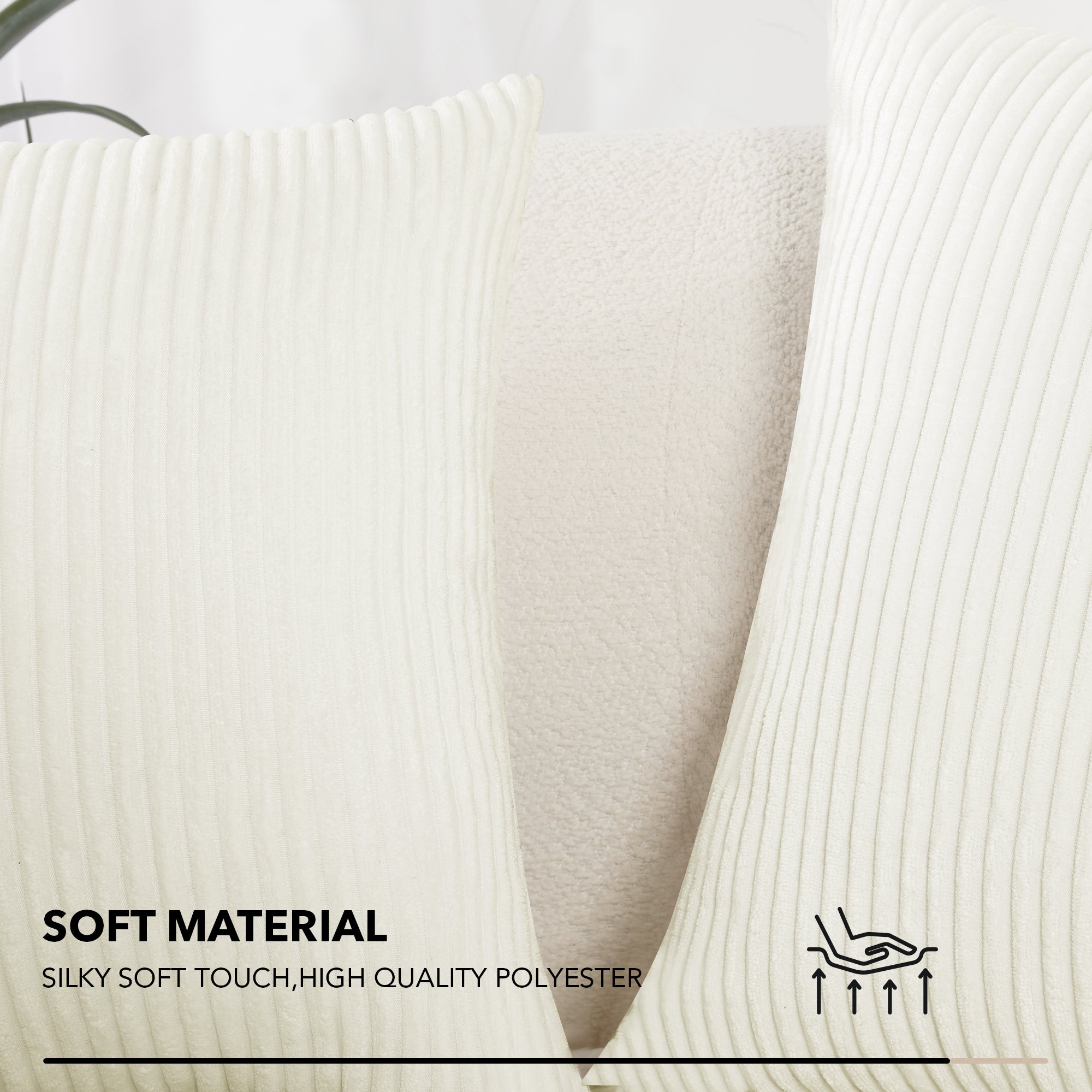 Deconovo Corduroy Throw Pillow Covers 2-Pack – Soft & Durable