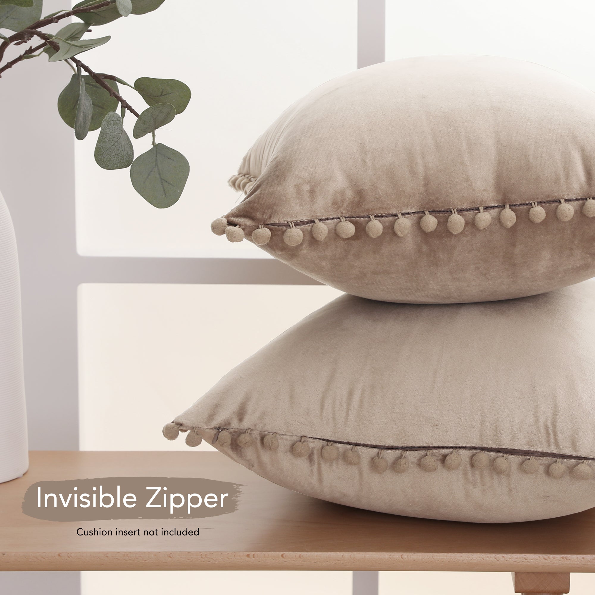 Deconovo Velvet Pom-Pom Pillow Covers 2-Pack – Multiple Sizes (Cover Only)