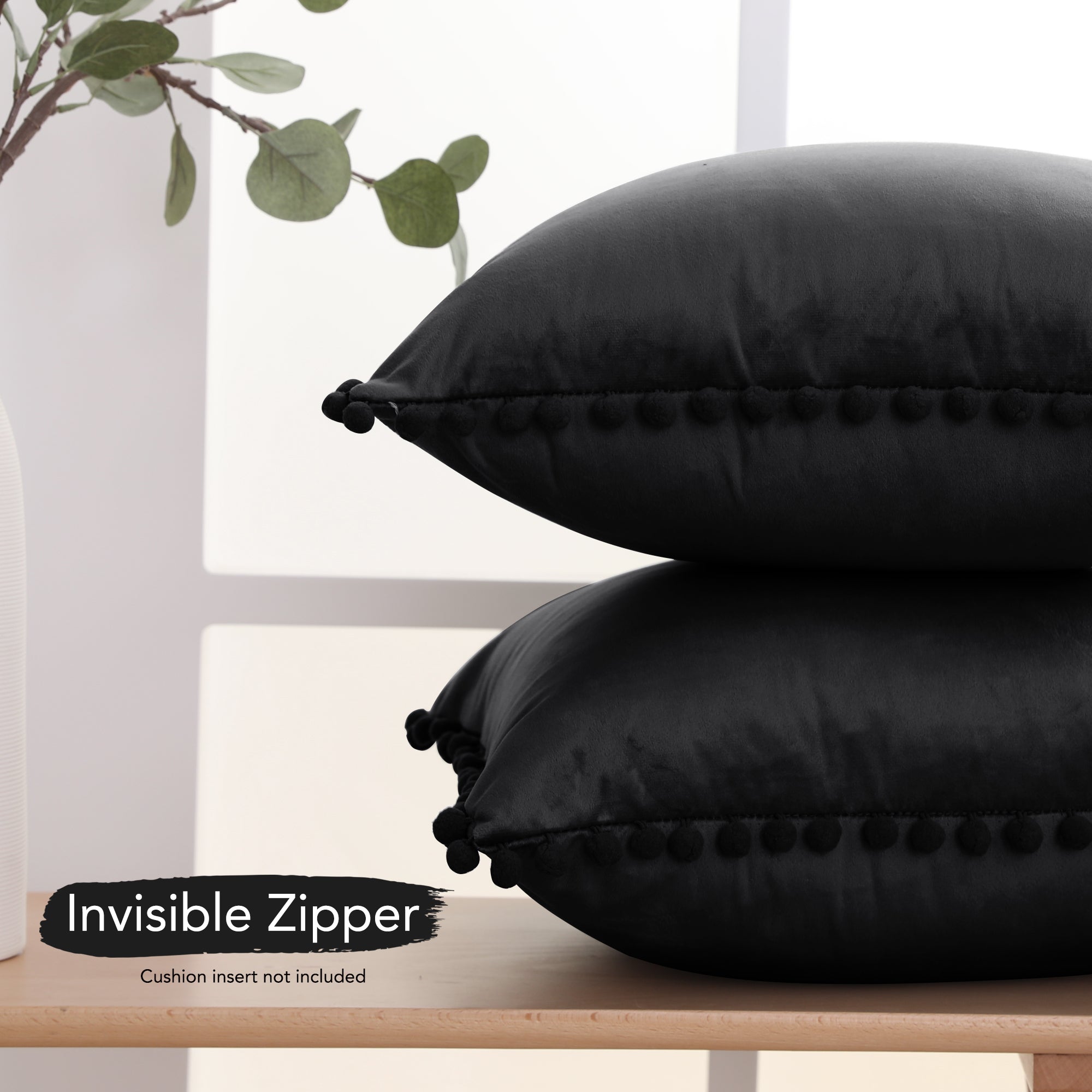 Deconovo Velvet Pom-Pom Pillow Covers 2-Pack – Multiple Sizes (Cover Only)