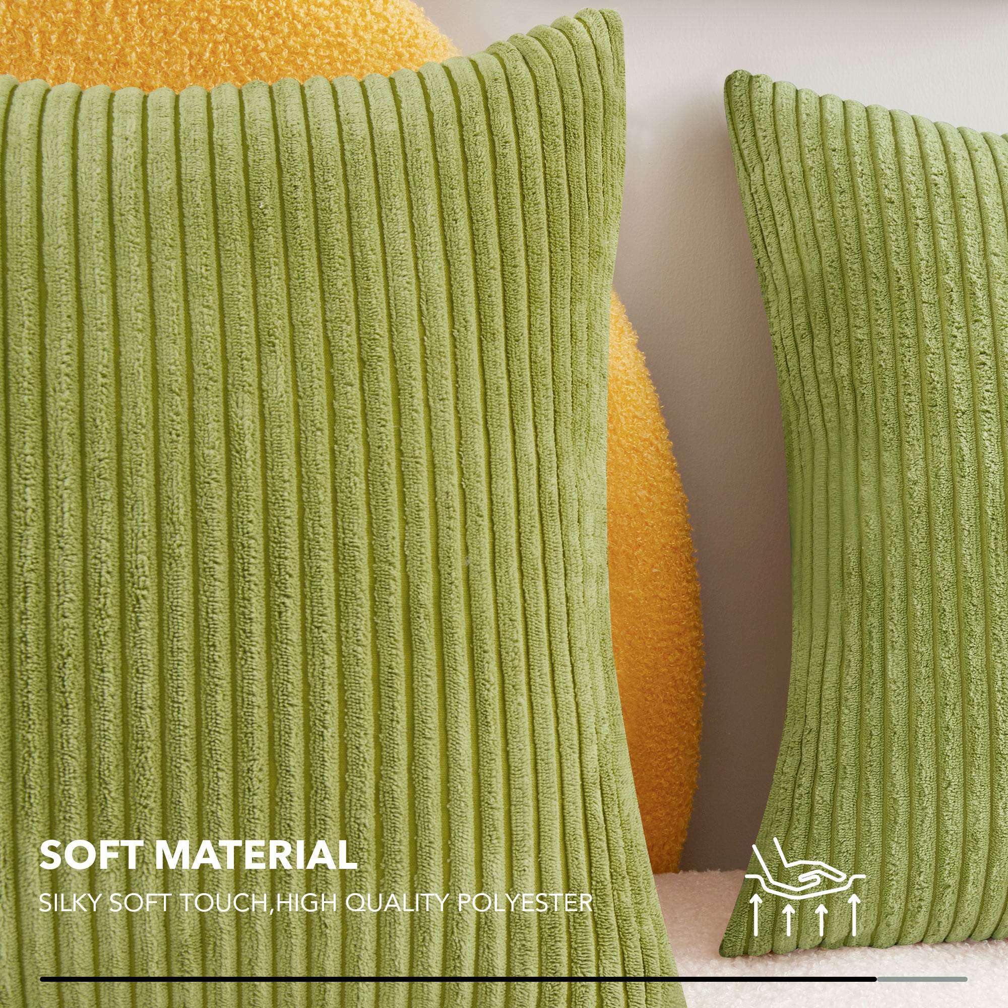 Deconovo Corduroy Throw Pillow Covers 2-Pack – Soft & Durable