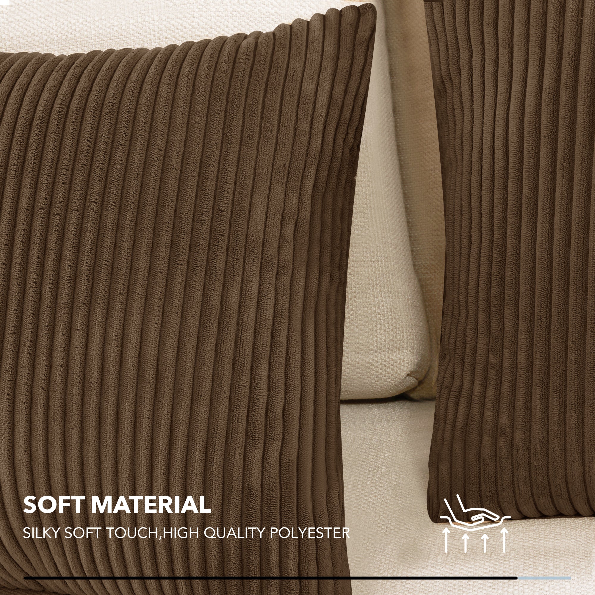 Deconovo Corduroy Throw Pillow Covers 2-Pack – Soft & Durable