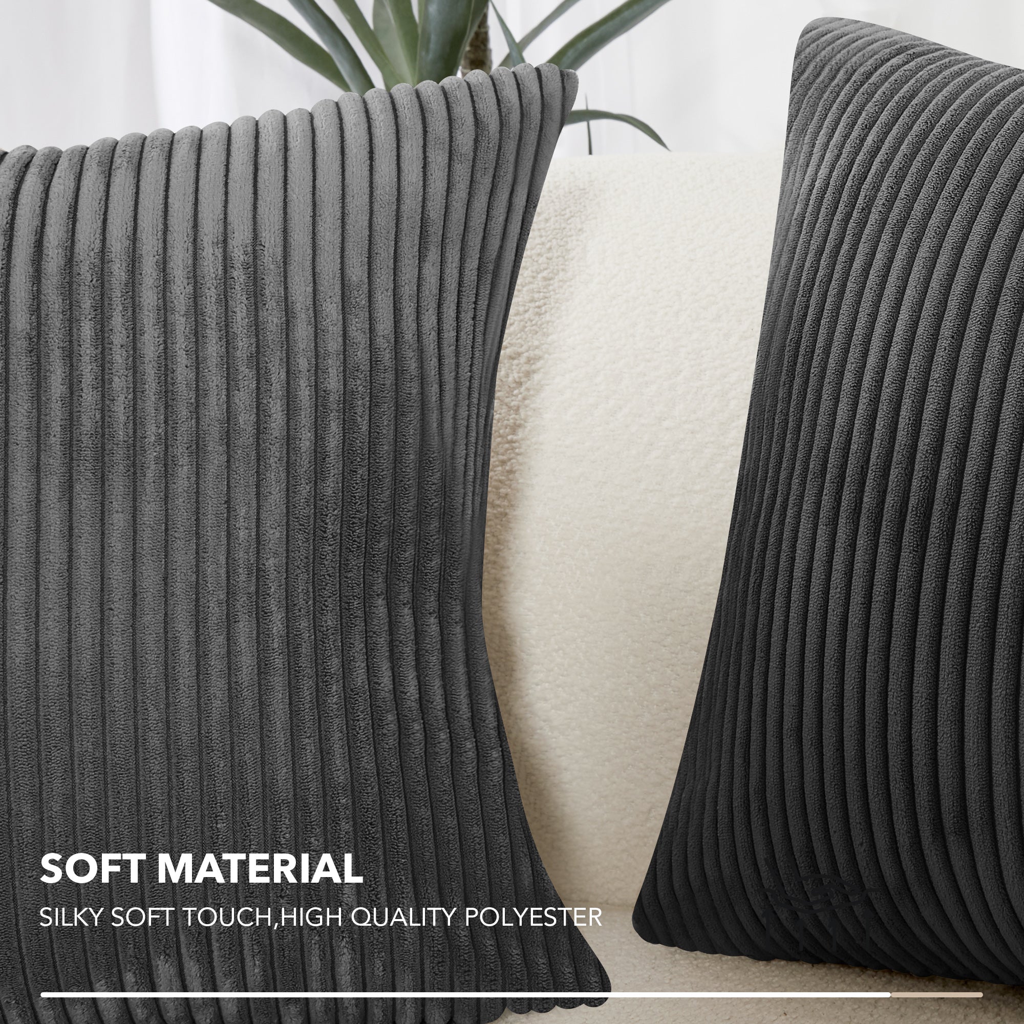 Deconovo Corduroy Throw Pillow Covers 2-Pack – Soft & Durable