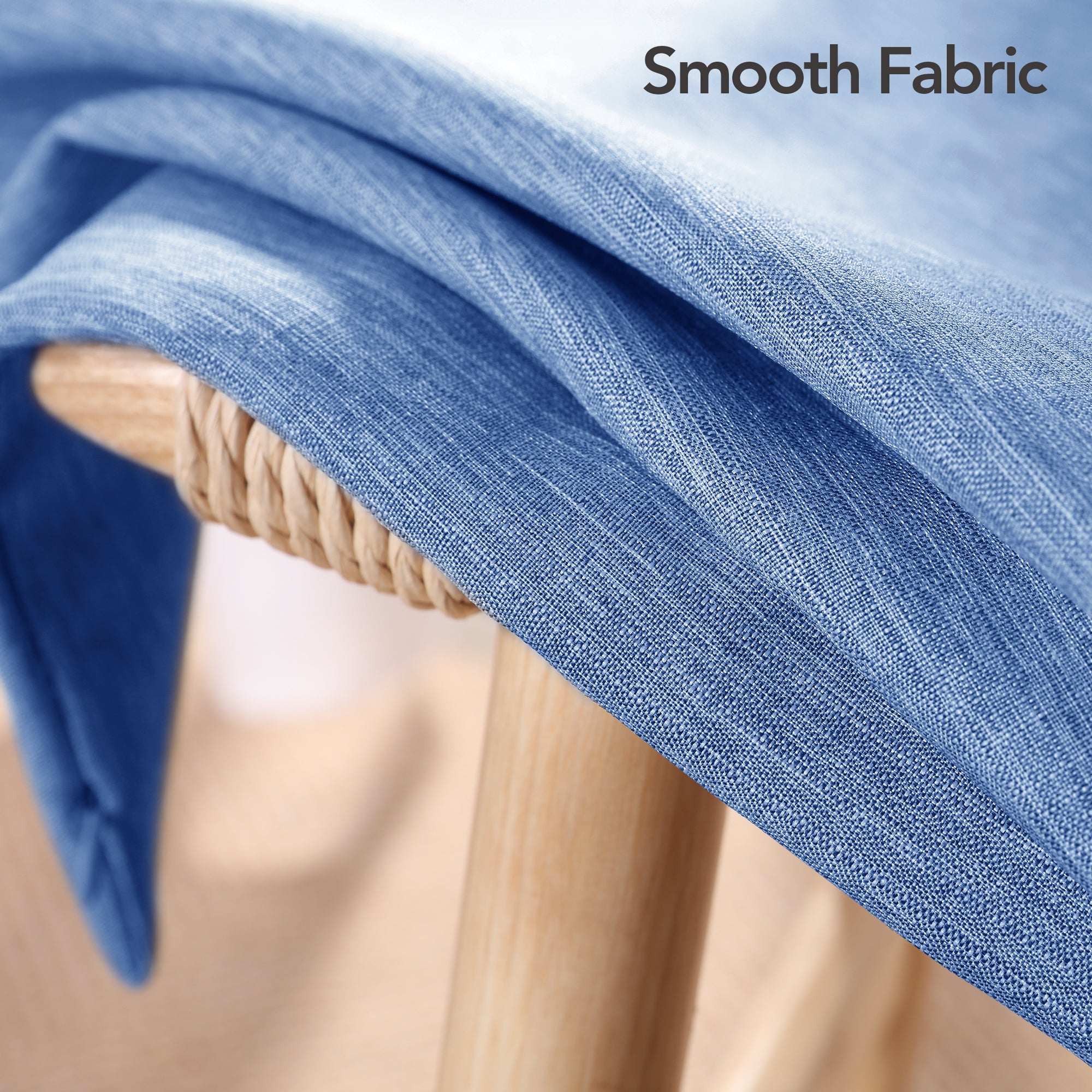 Deconovo Faux Linen Cushion Covers, Set of 2, Light Blue ¨C Eco-Friendly, Machine Washable, Decorative Pillow Covers for Sofa