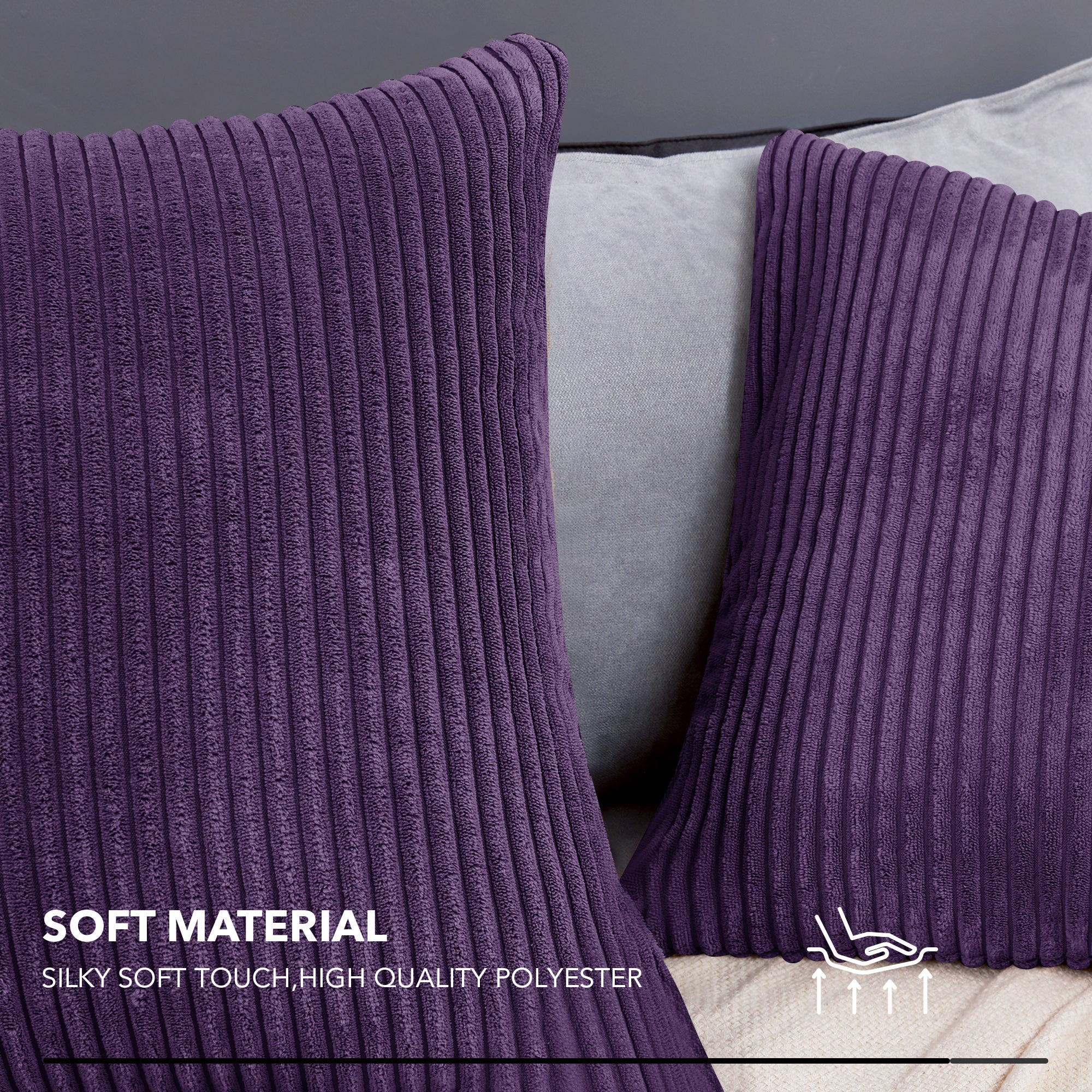 Deconovo Corduroy Throw Pillow Covers 2-Pack – Soft & Durable