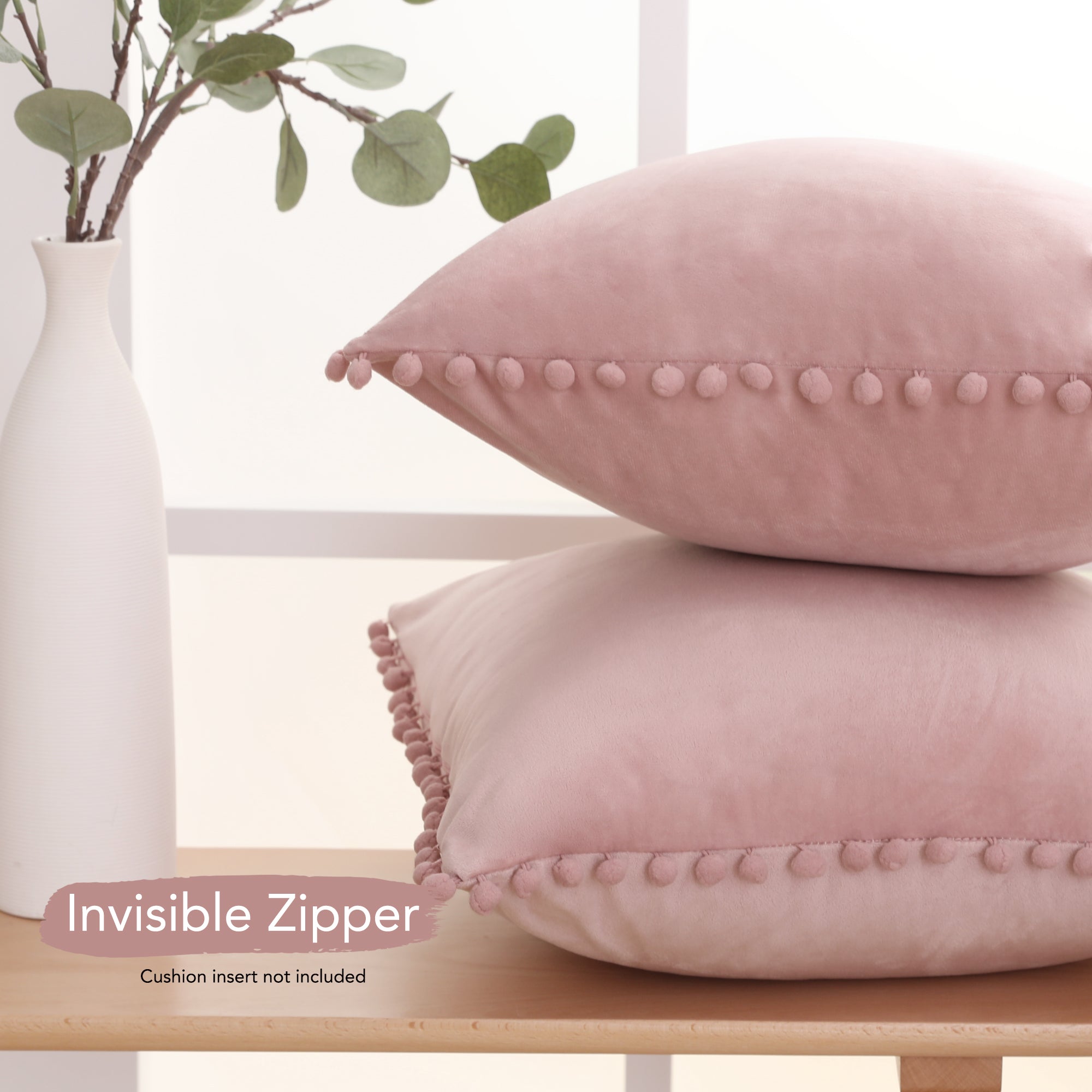 Deconovo Velvet Pom-Pom Pillow Covers 2-Pack – Multiple Sizes (Cover Only)
