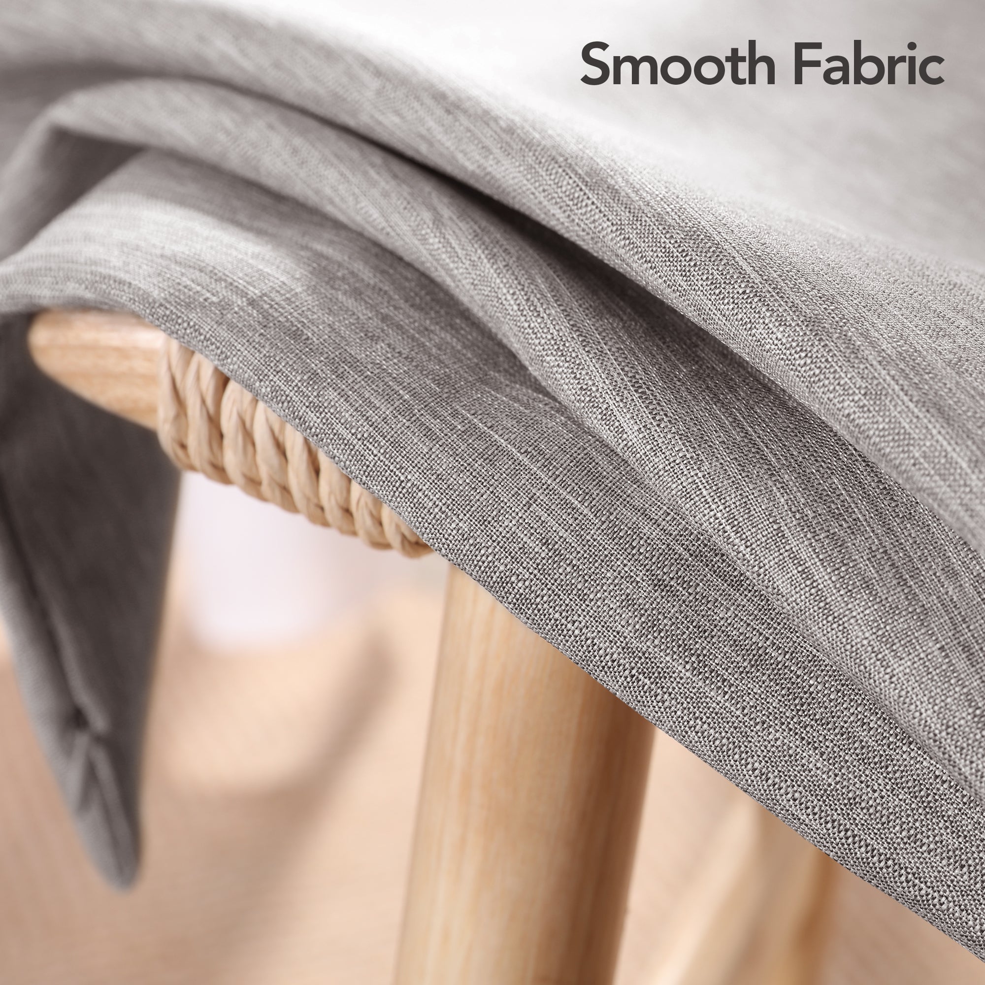 Deconovo Faux Linen Cushion Covers, Set of 2, Light Blue ¨C Eco-Friendly, Machine Washable, Decorative Pillow Covers for Sofa