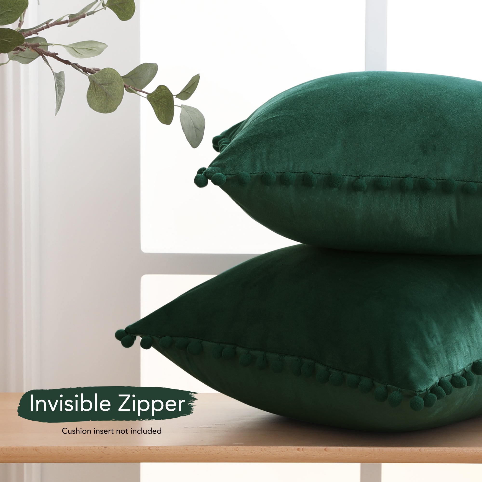 Deconovo Velvet Pom-Pom Pillow Covers 2-Pack – Multiple Sizes (Cover Only)