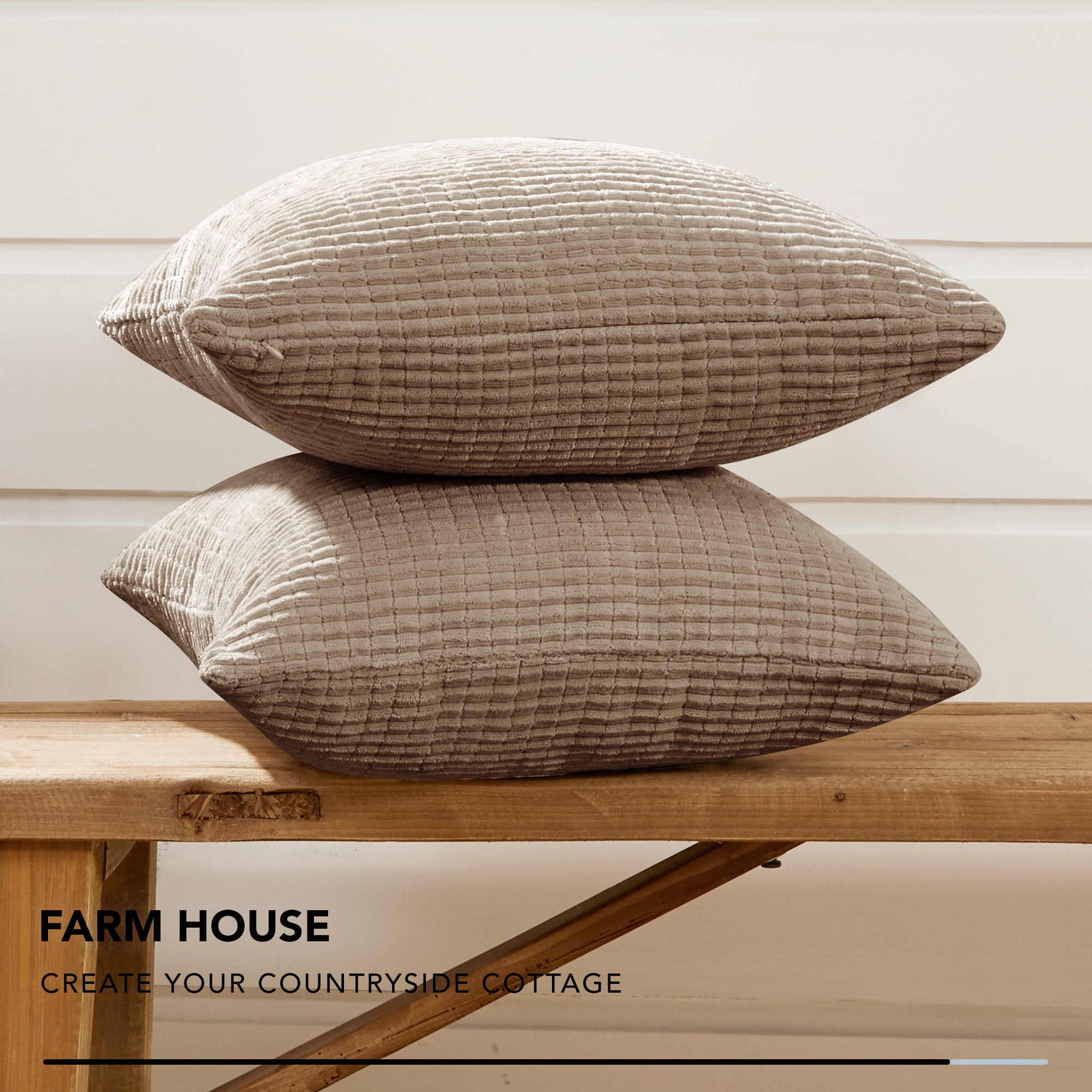 Deconovo Corduroy Decorative Throw Pillow Covers, 2-Pack, OEKO-TEX, Zippered