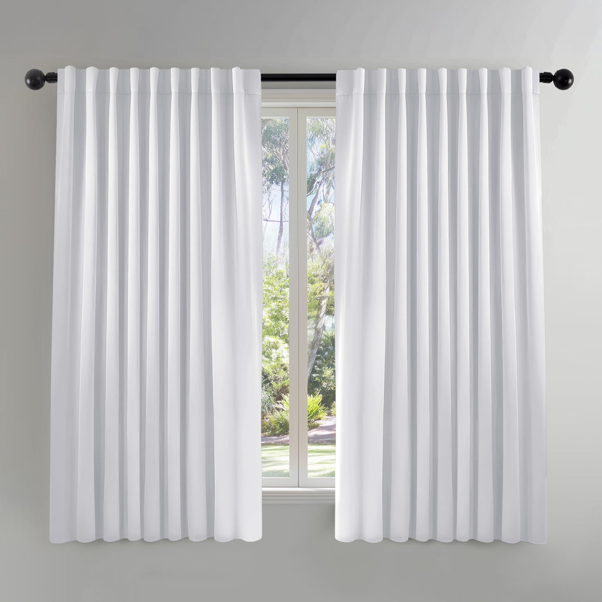 ZOPZO Curtains & Valances, Greyish White