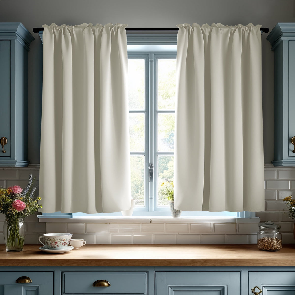 ZOPZO Curtains & Valances, Light Beige