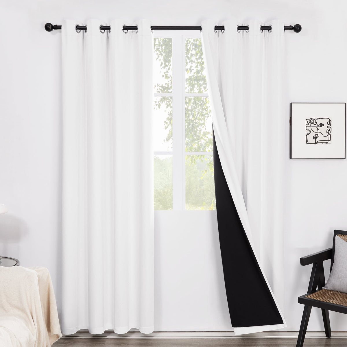 ZOPZO Curtains & Valances, White